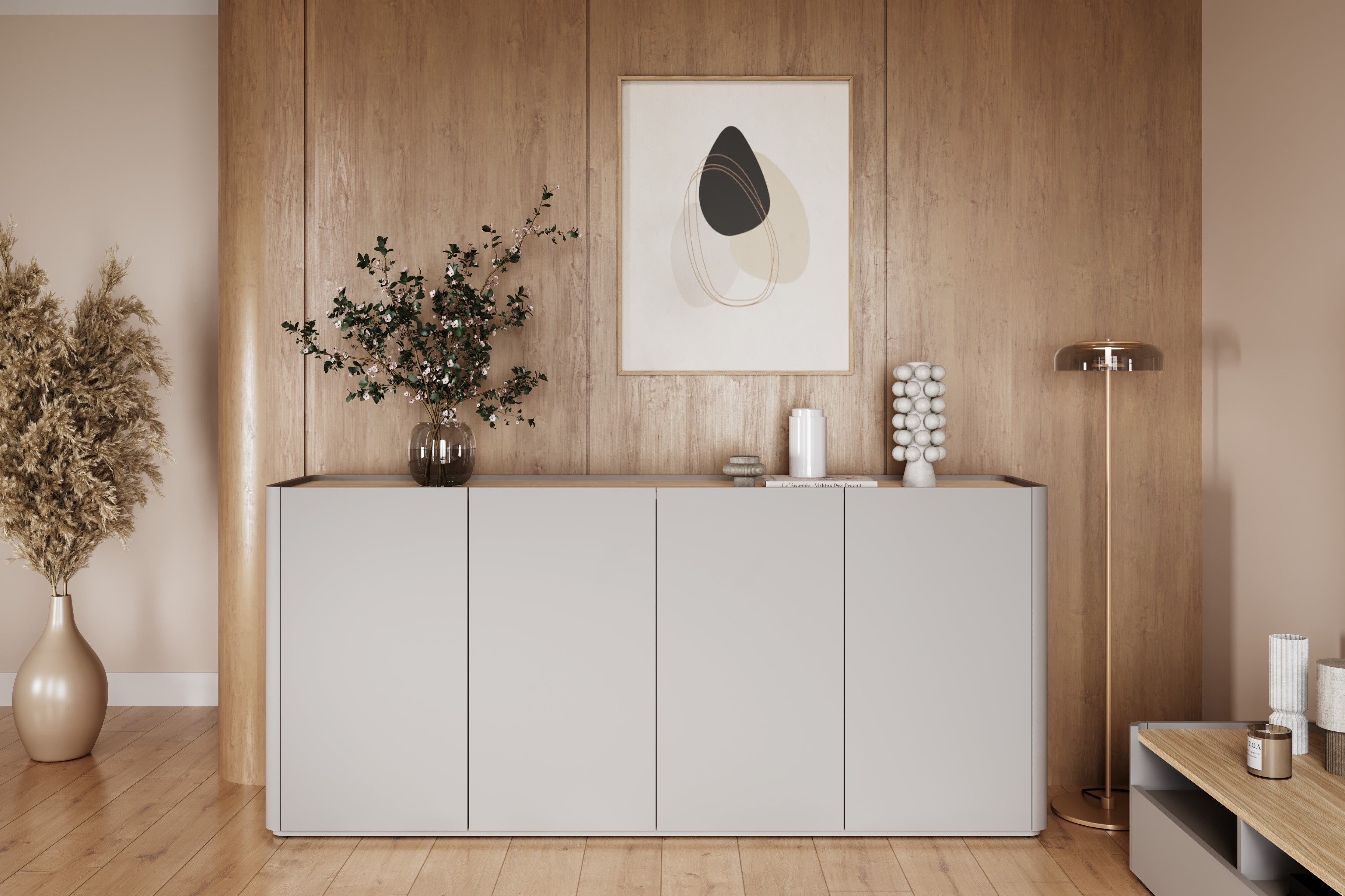 Komoda Elivo 200 cm - kašmírová / dub olejovaný Komoda Elivo 200 cm - kašmír / Dub olejowany