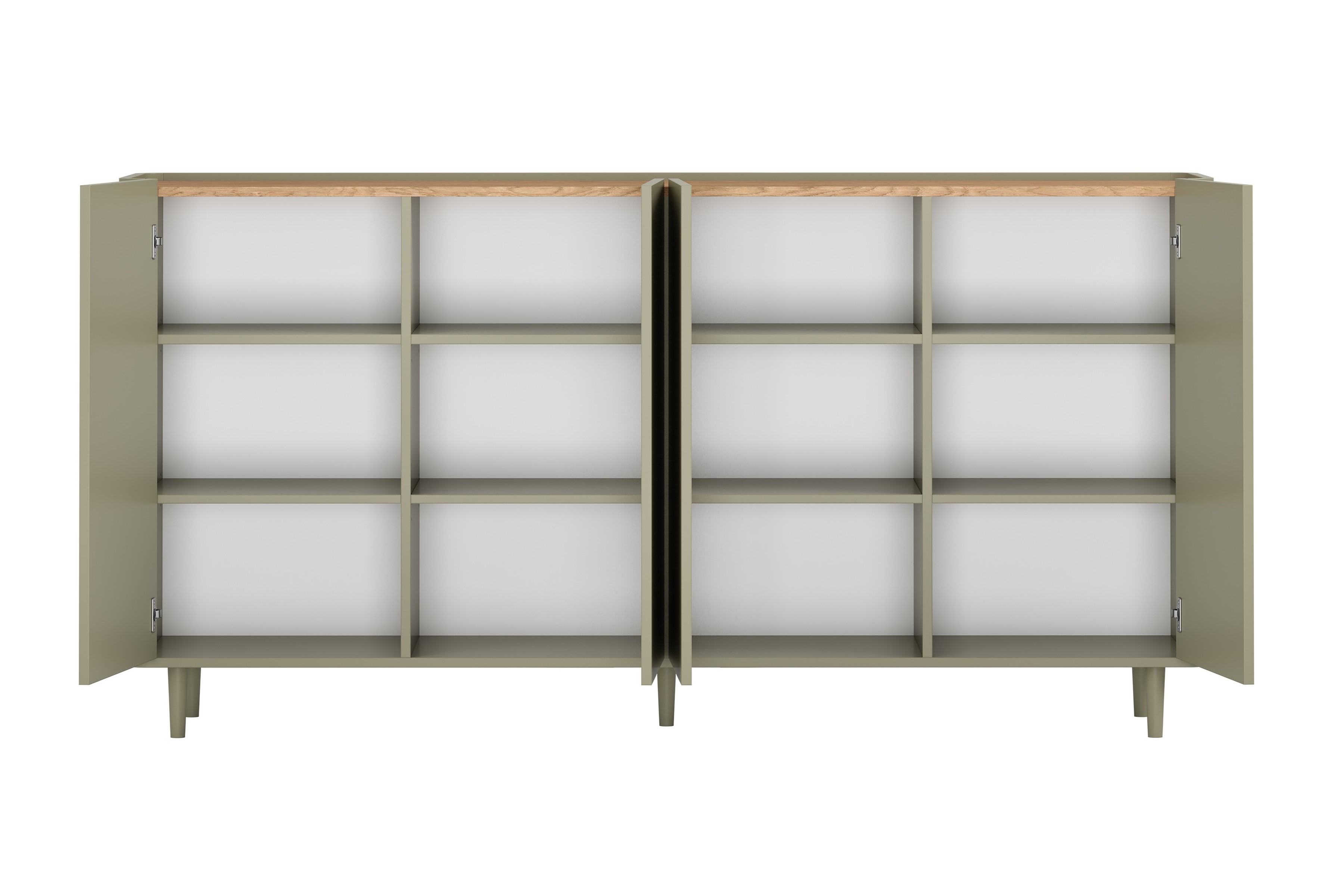 Komoda Elivo 200 cm na nožkách - eukalyptus / dub baltic dune Komoda Elivo 200 cm na nožkách - eukaliptus / dub baltic dune