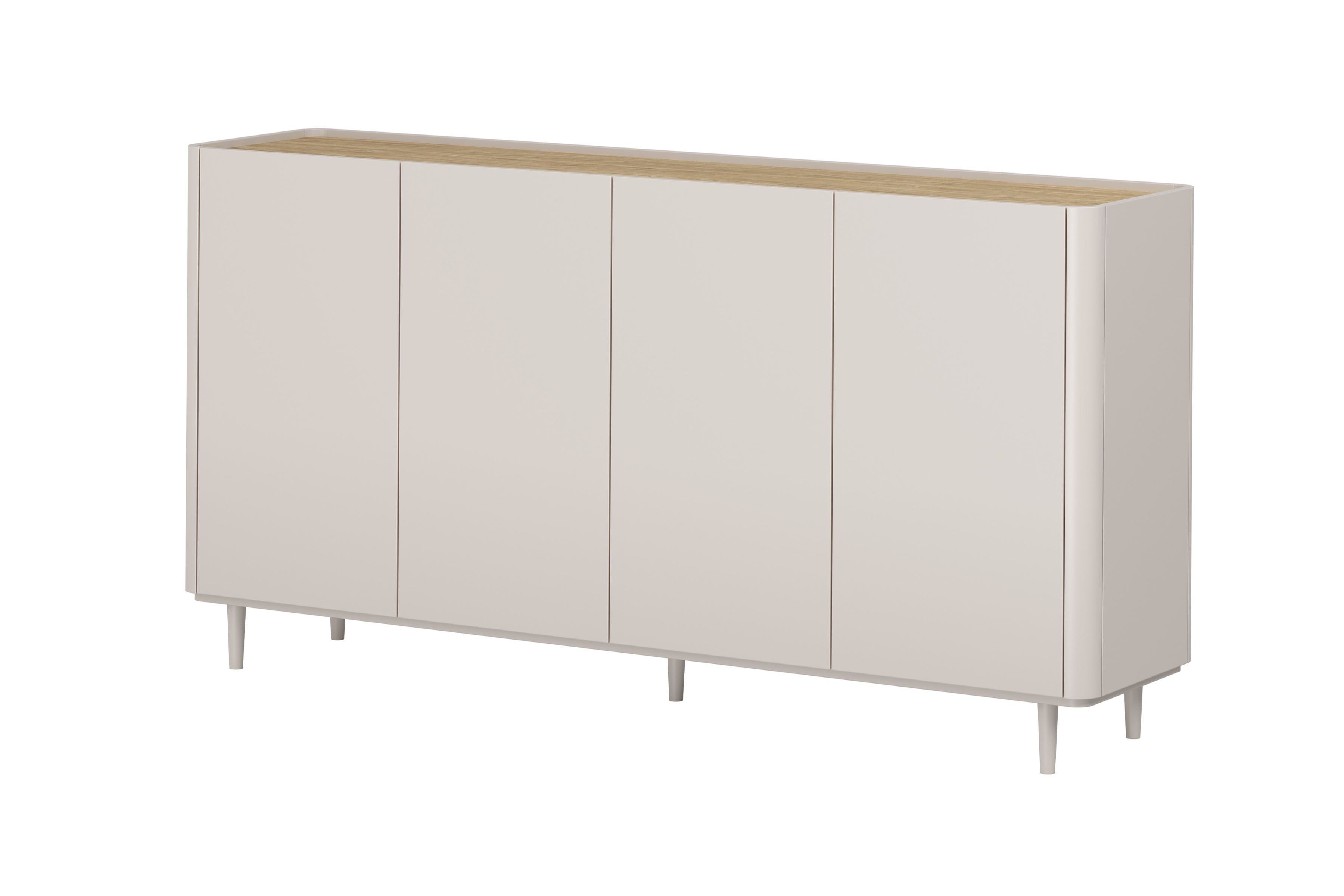 Komoda Elivo 200 cm na nožičkách - kašmírová / dub olejovaný Komoda Elivo 200 cm na nôžkach - kašmír / Dub olejowany