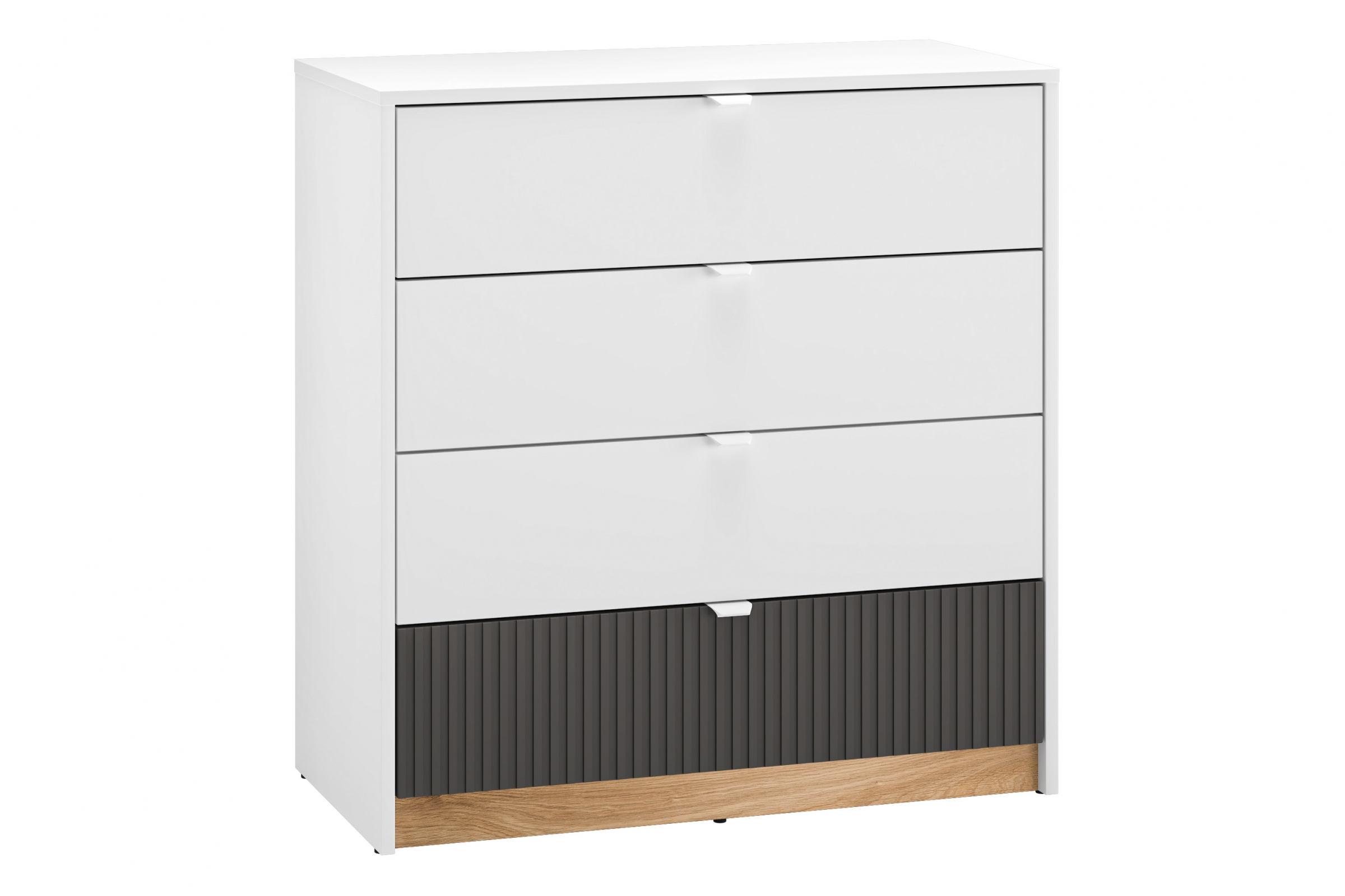 Komoda Gaoli se zásuvkami 82 cm - bílá / dub castello / grafit Komoda Gaoli 07 s zásuvkami 82 cm - Bílý / Dub castello / grafit