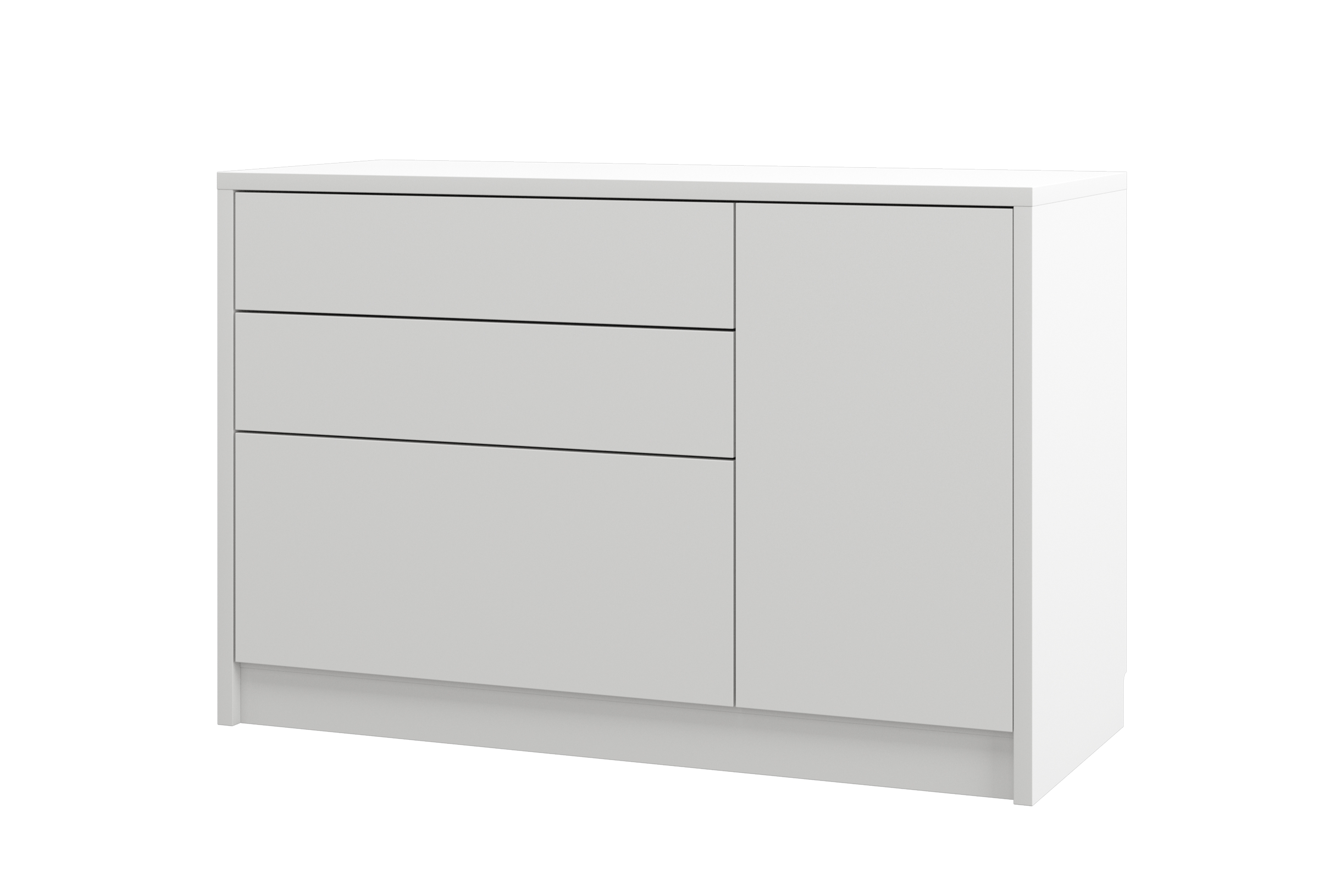 Komoda so zásuvkami Genius 1D3S - 120 cm - biely mat Komoda Genius 1D3S so zásuvkami 120 cm - biely mat