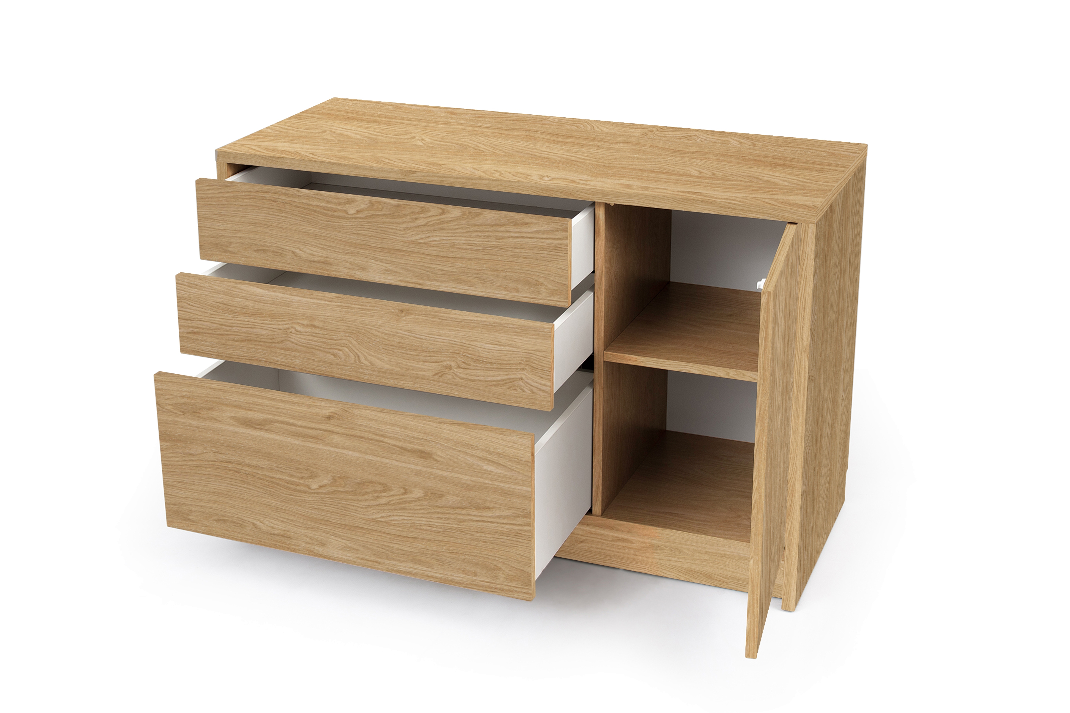 Komoda so zásuvkami Genius 1D3S - 120 cm - Dub olejowany Komoda Genius 1D3S so zásuvkami 120 cm - Dub olejowany