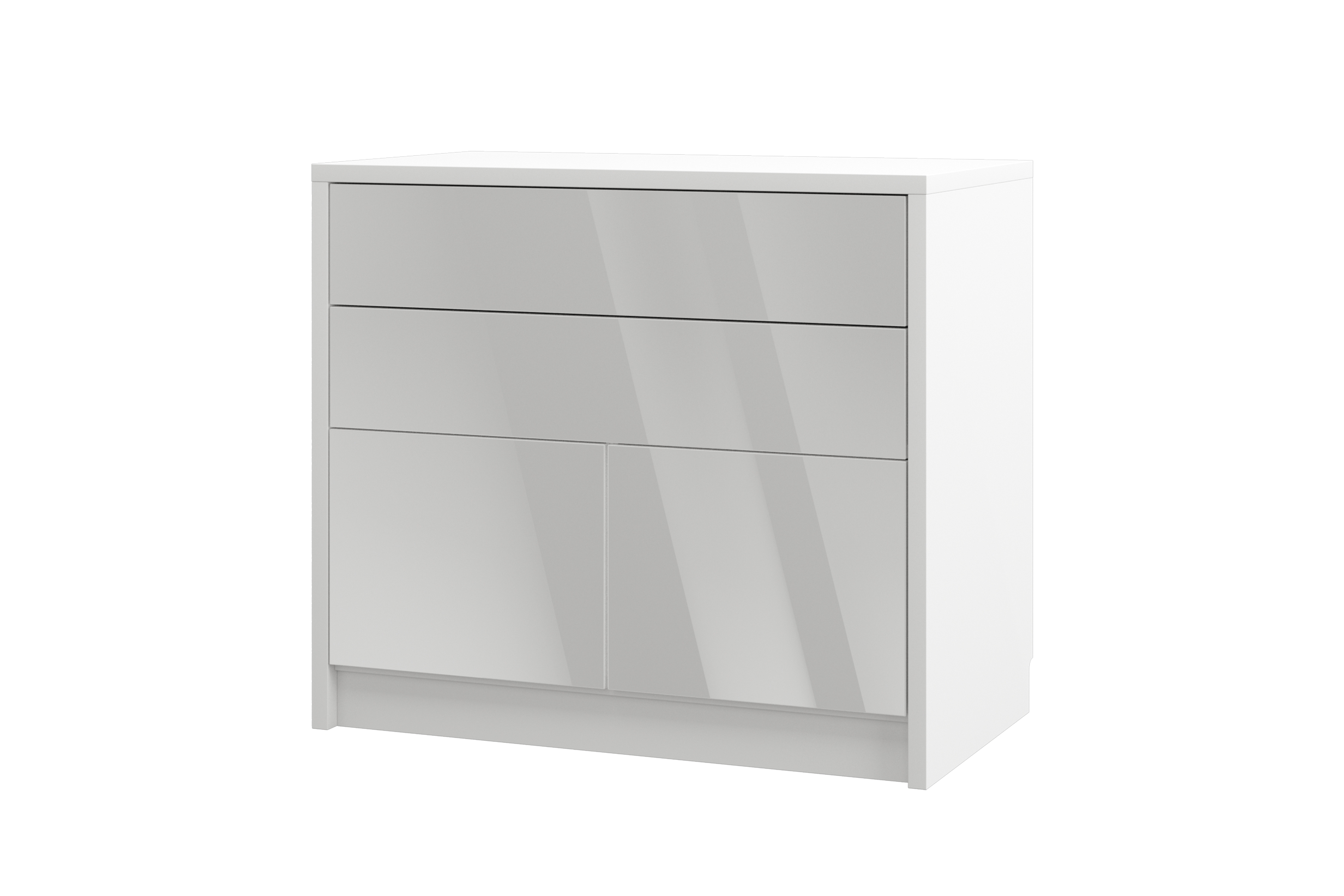 Komoda so zásuvkami Genius 2D2S - 90 cm -  biely lesk Komoda Genius 2D2S so zásuvkami 90 cm - biely lesk