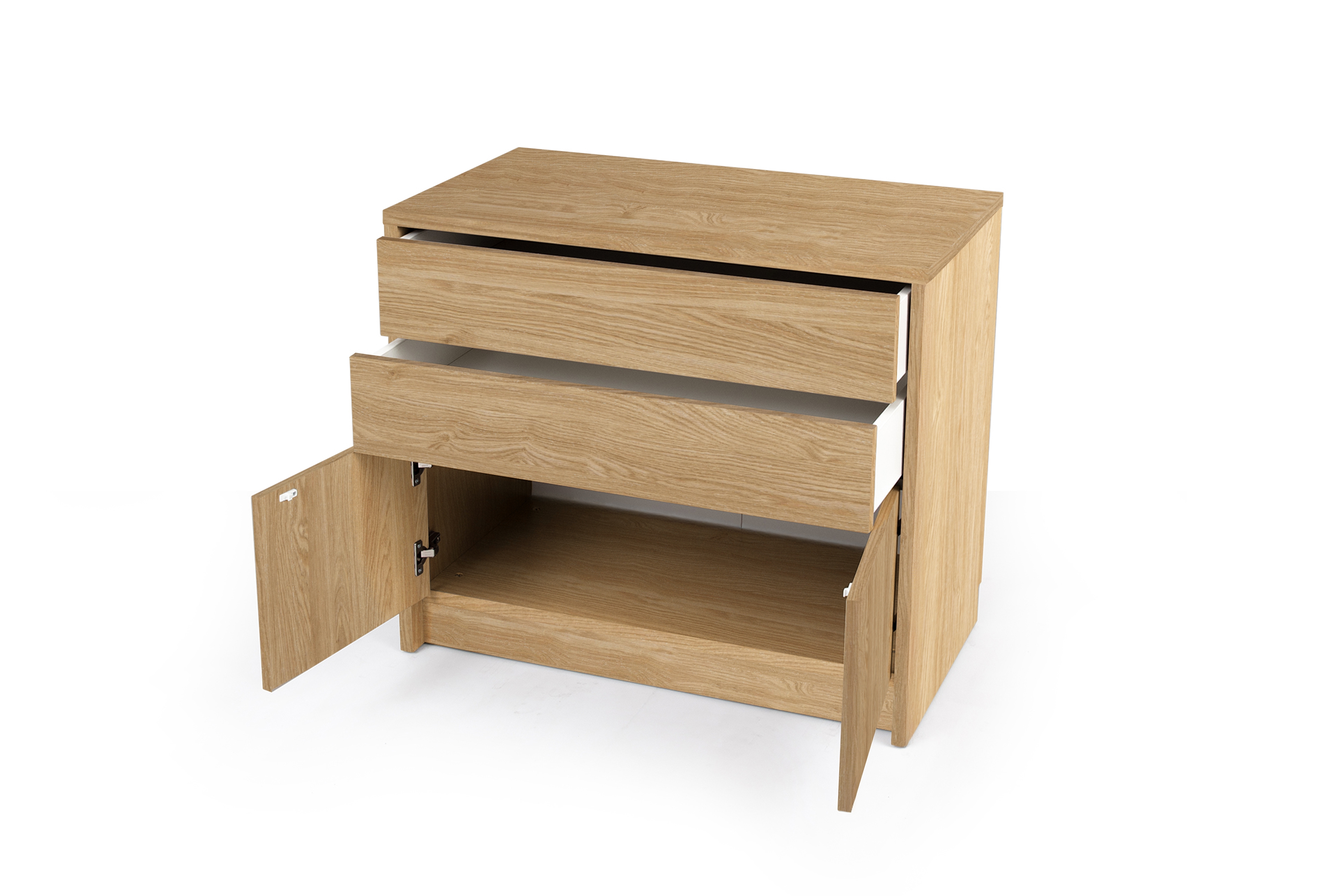 Komoda so zásuvkami Genius 2D2S - 90 cm -  Dub olejowany Komoda Genius 2D2S so zásuvkami 90 cm - Dub olejowany