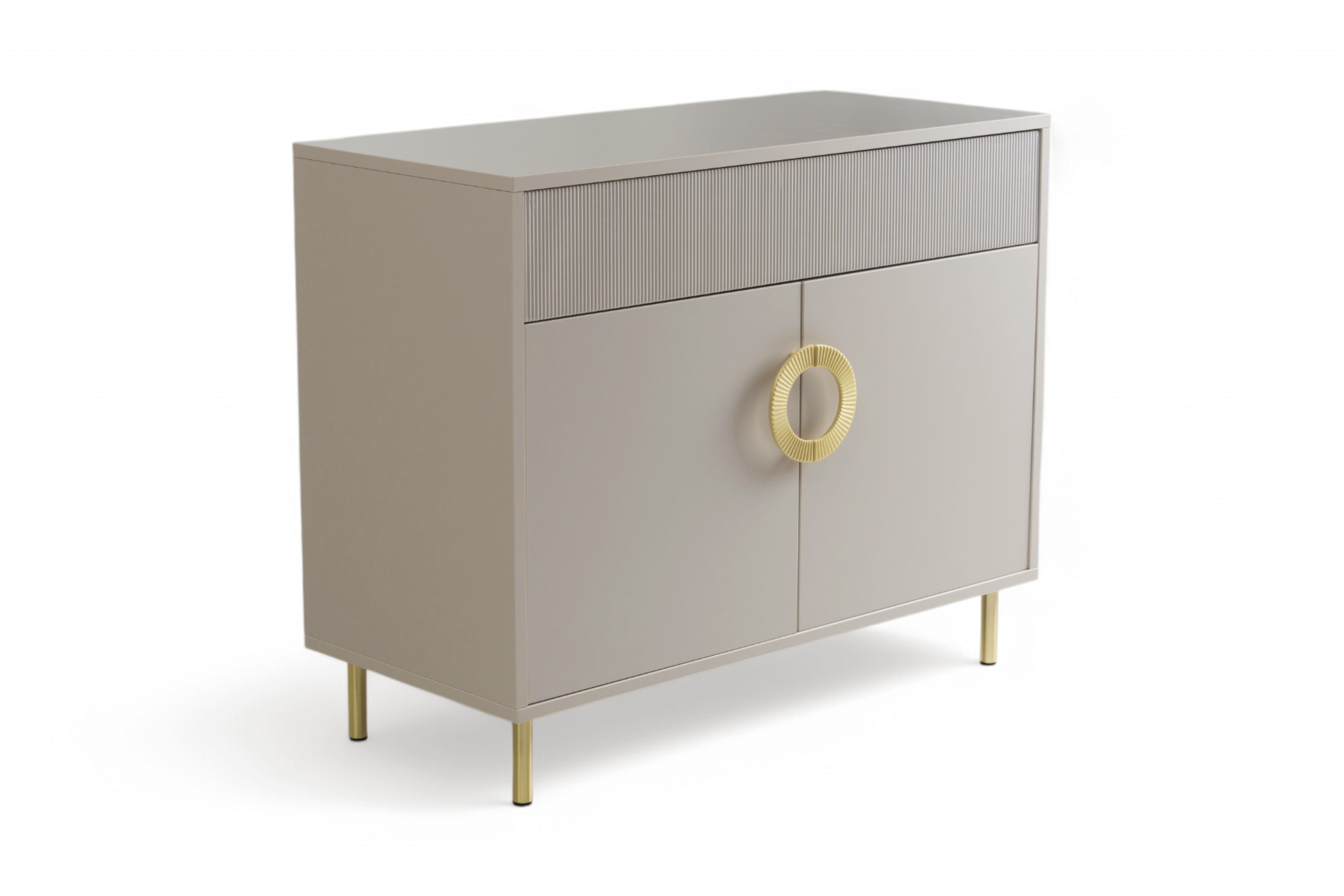 Komoda Nubo 100 cm so zásuvkou - kašmírová / zlatá Komoda Gotimo 100 cm z szuflada  - kašmír / zlote nožičky