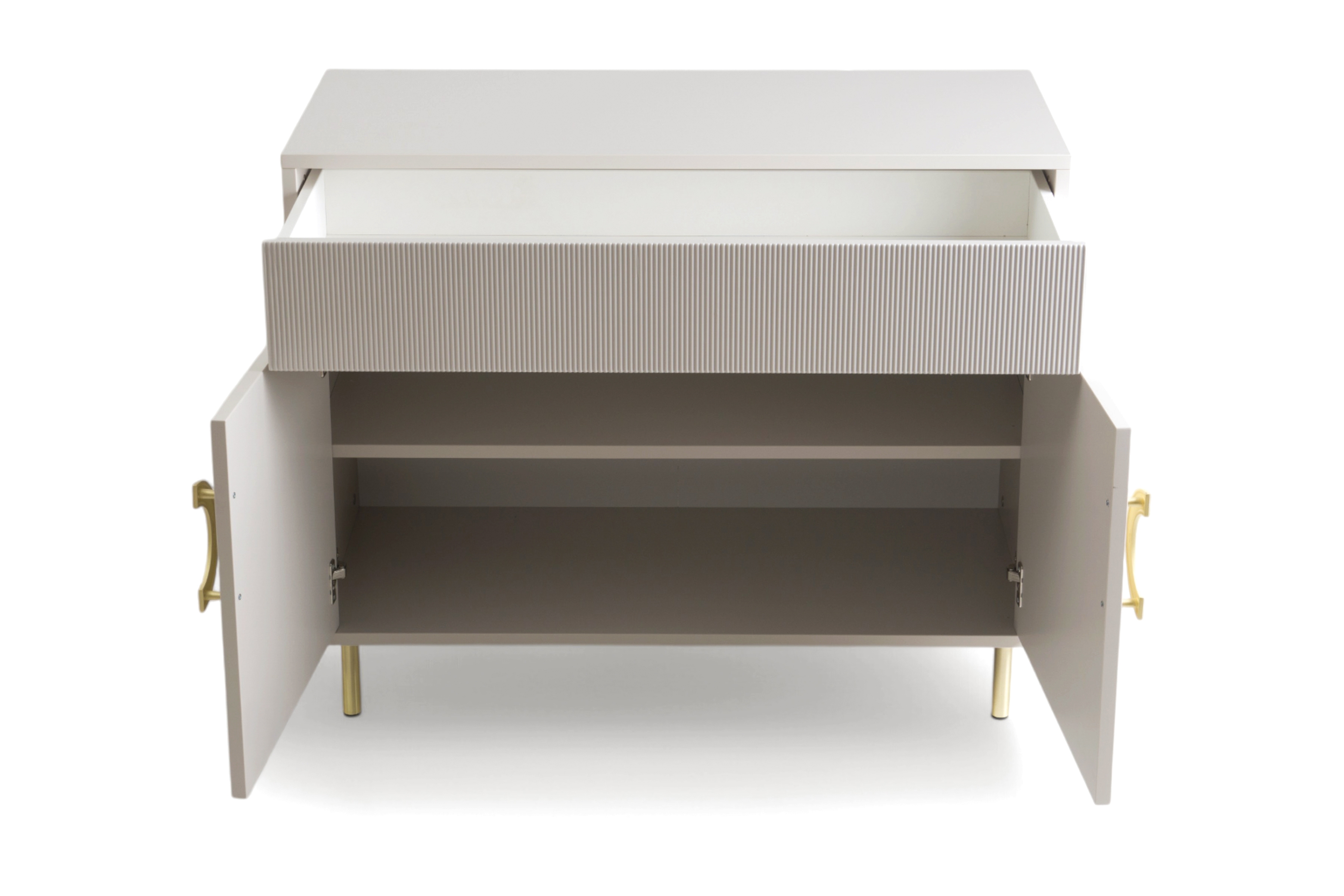 Komoda Nubo 100 cm so zásuvkou - kašmírová / zlatá Komoda Gotimo 100 cm z szuflada  - kašmír / zlote nožičky