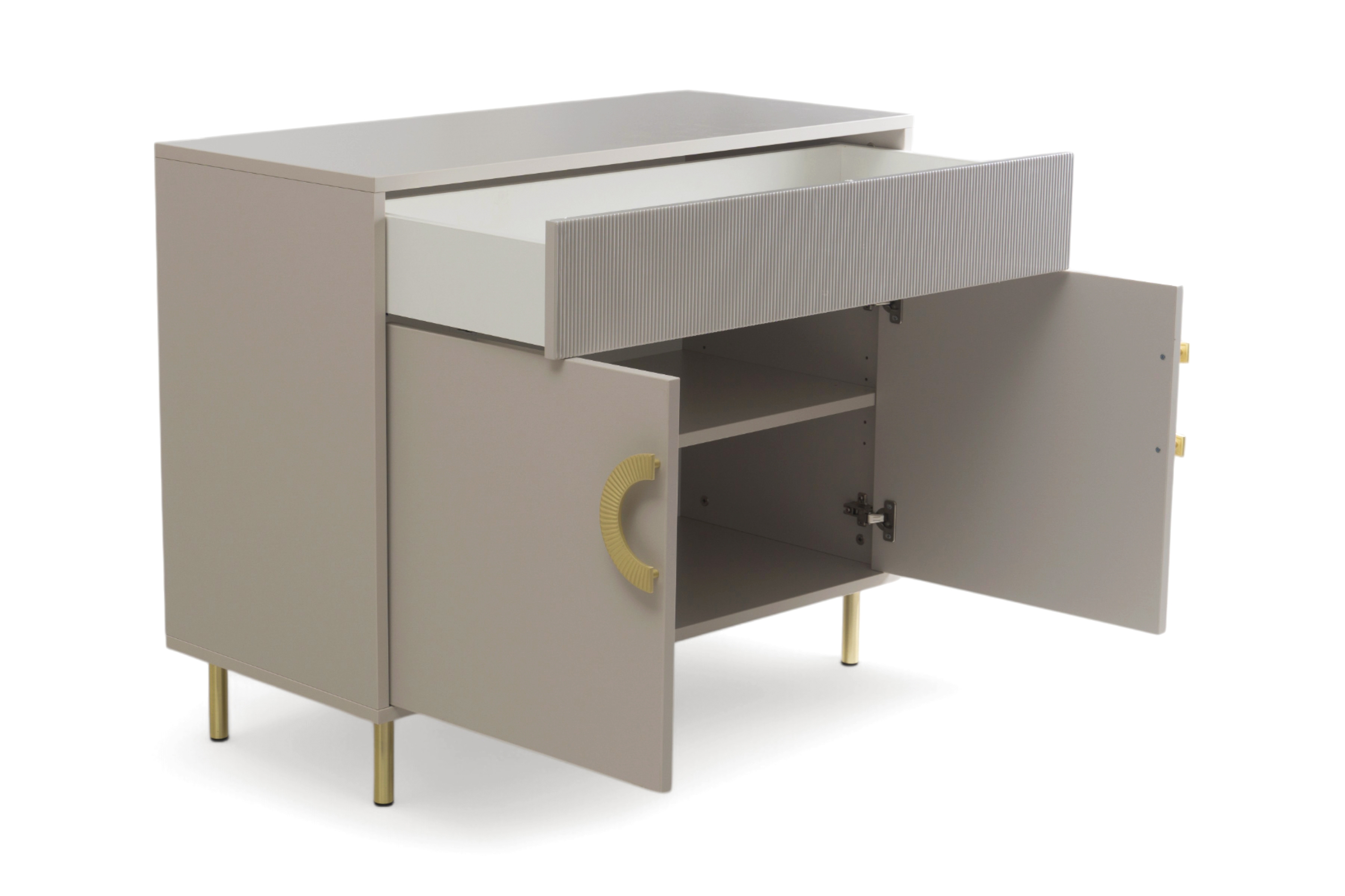 Komoda Nubo 100 cm so zásuvkou - kašmírová / zlatá Komoda Gotimo 100 cm z szuflada  - kašmír / zlote nožičky