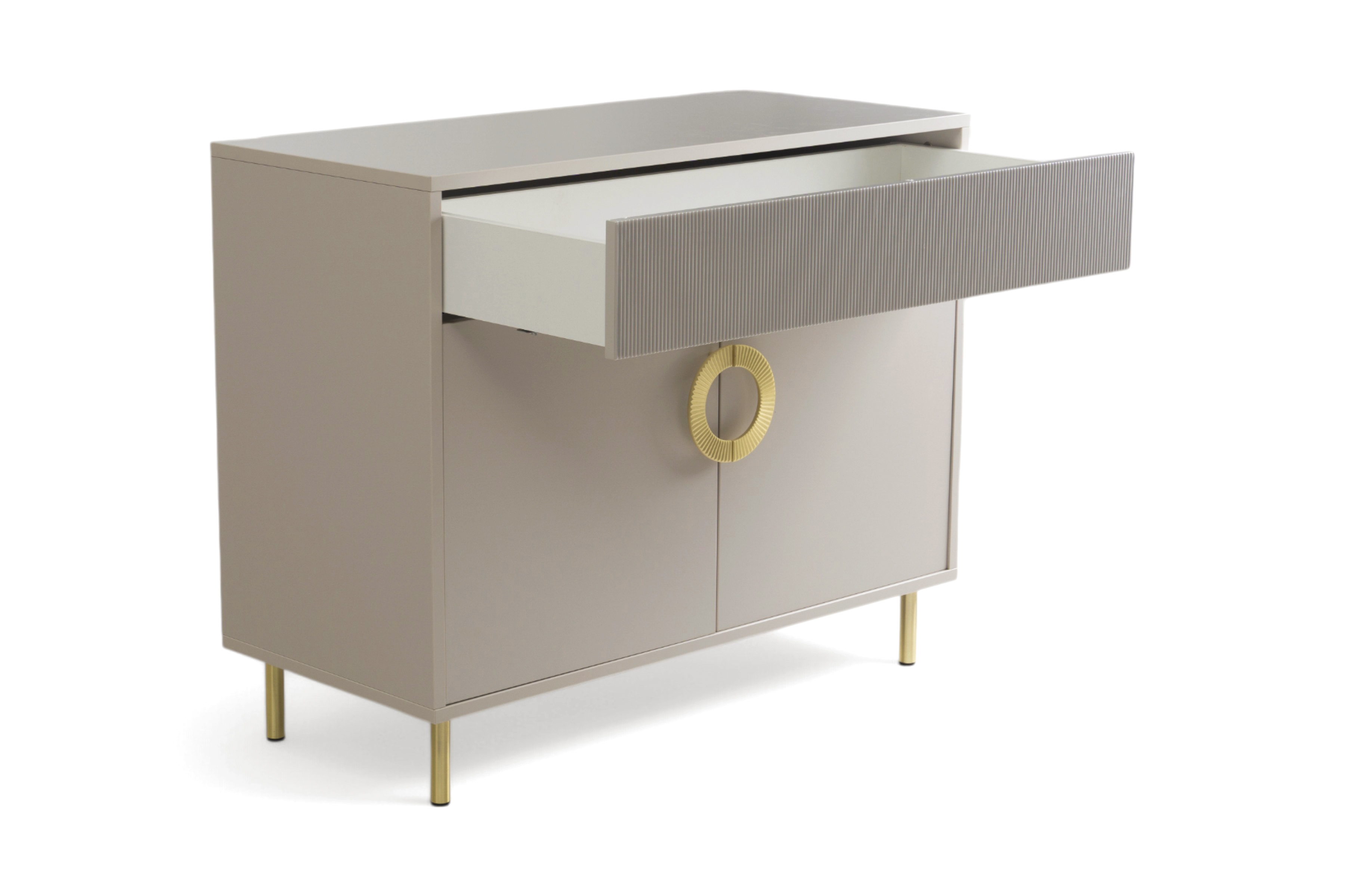 Komoda Nubo 100 cm so zásuvkou - kašmírová / zlatá Komoda Gotimo 100 cm z szuflada  - kašmír / zlote nožičky