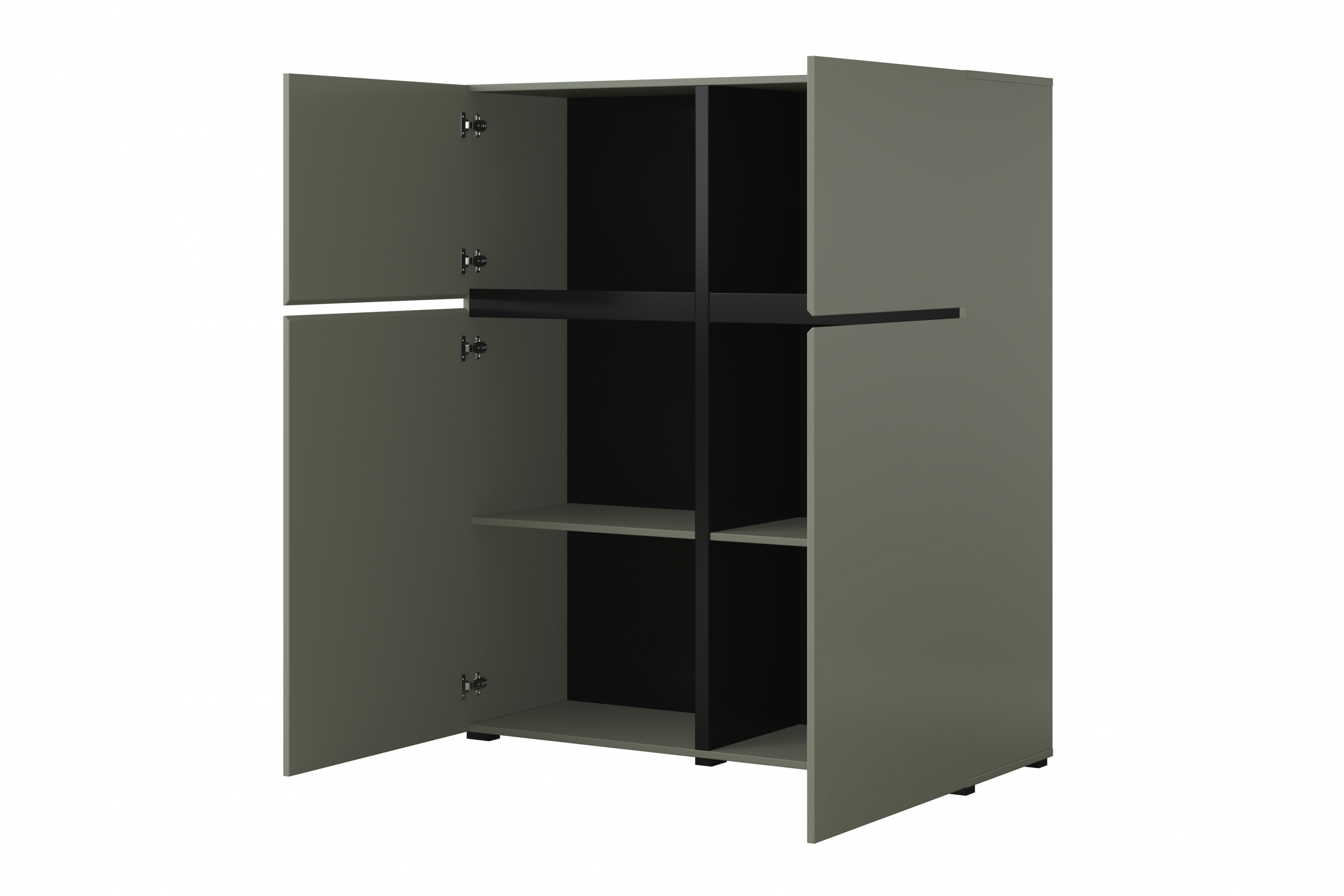 Komoda Cross 119 cm - zelená / černá Komoda Gramon 119 cm - zelená / černá