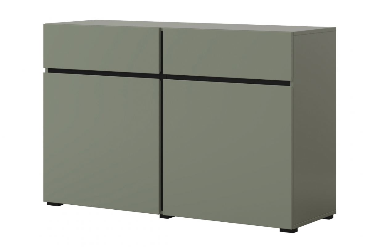 Komoda Cross 119 cm se zásuvkami - zelená / černá Komoda Gramon 119 cm se zásuvkami - zelená / černá