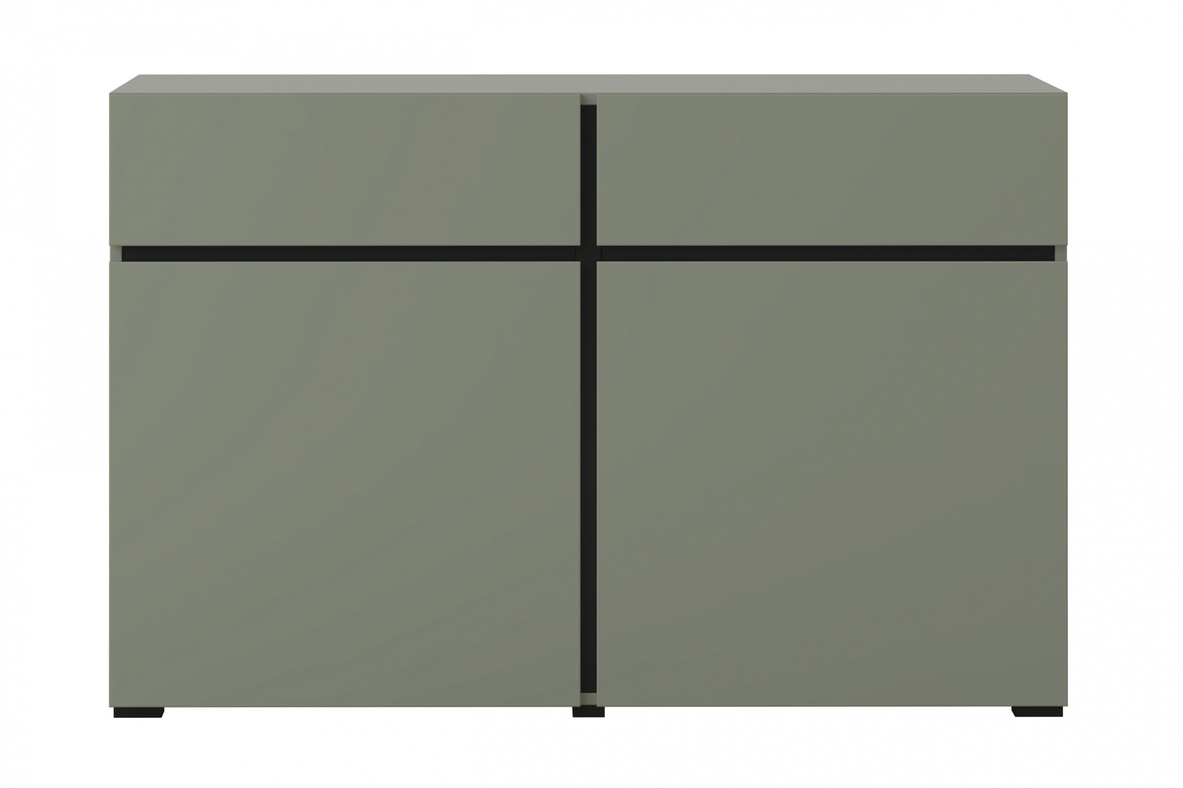 Komoda Cross 119 cm se zásuvkami - zelená / černá Komoda Gramon 119 cm se zásuvkami - zelená / černá