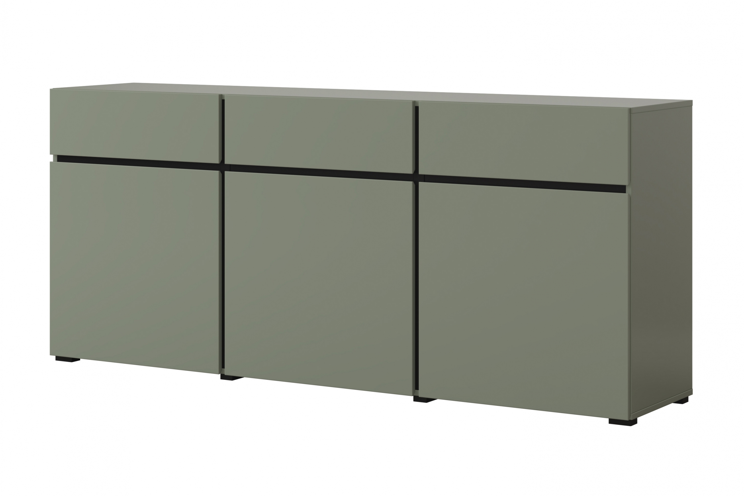 Komoda Cross 180 cm s 3 zásuvkami – zelená / čierna Komoda Gramon 180 cm so zásuvkami - Zelený / Čierny