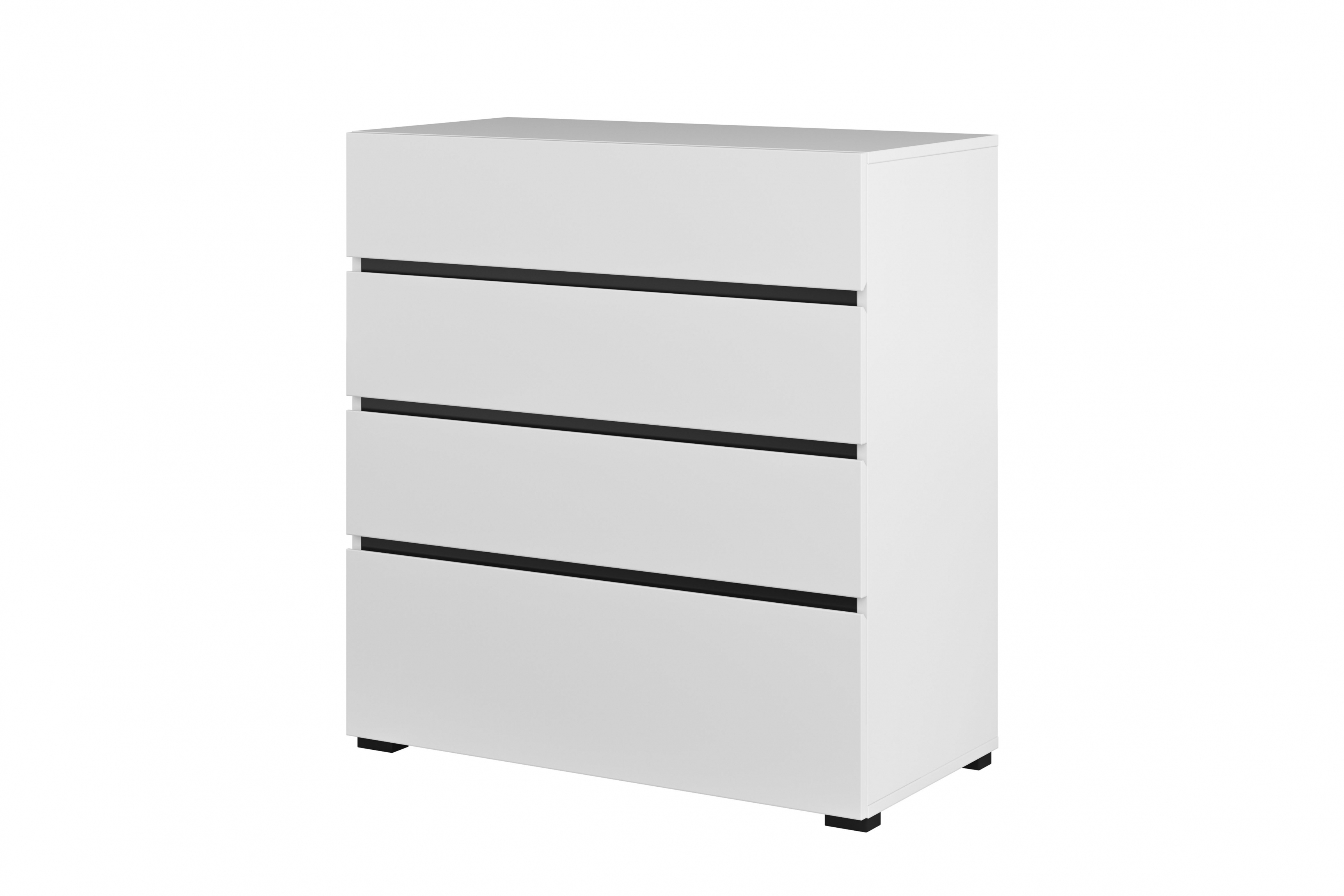 Komoda Cross 80 cm so zásuvkami - biela / čierna Komoda Gramon 80 cm so zásuvkami - biela / čierny