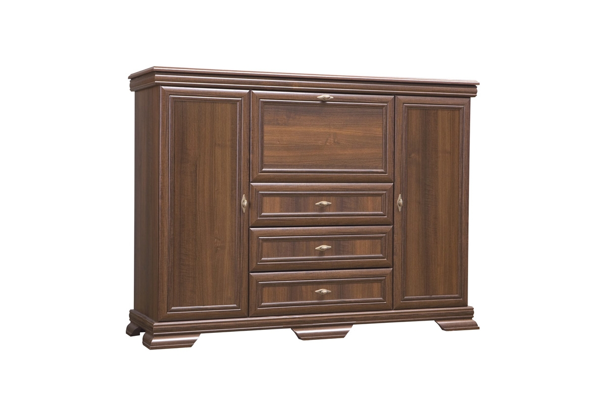 Komoda dvoudveřová z 3 zásuvkami Kora 158 cm - samoa king vysoká Komoda s domácím barem