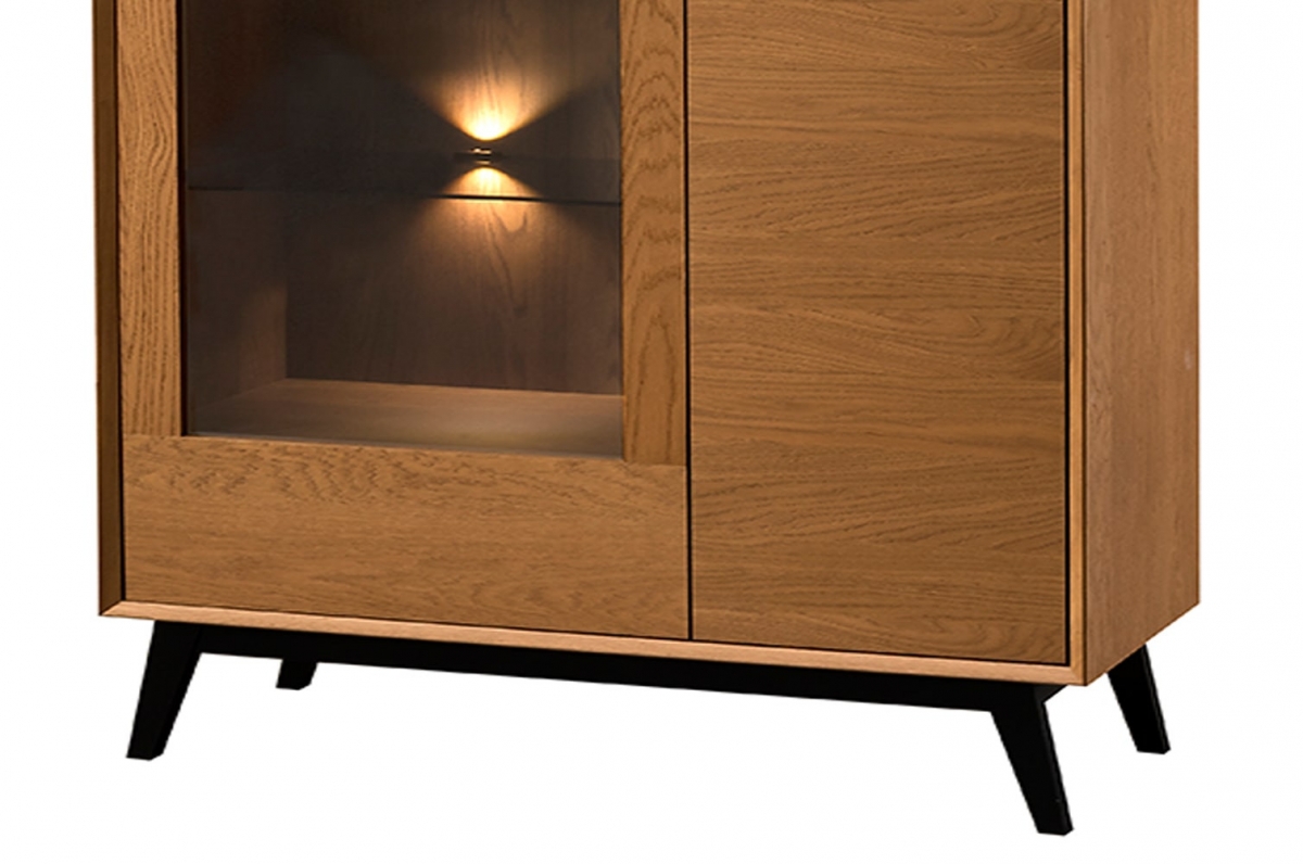 Komoda Lazure 95 cm s presklenými dvierkami - dub rustikálny Komoda Lazure z przeszklonym frontem 95 cm - Dub rustical