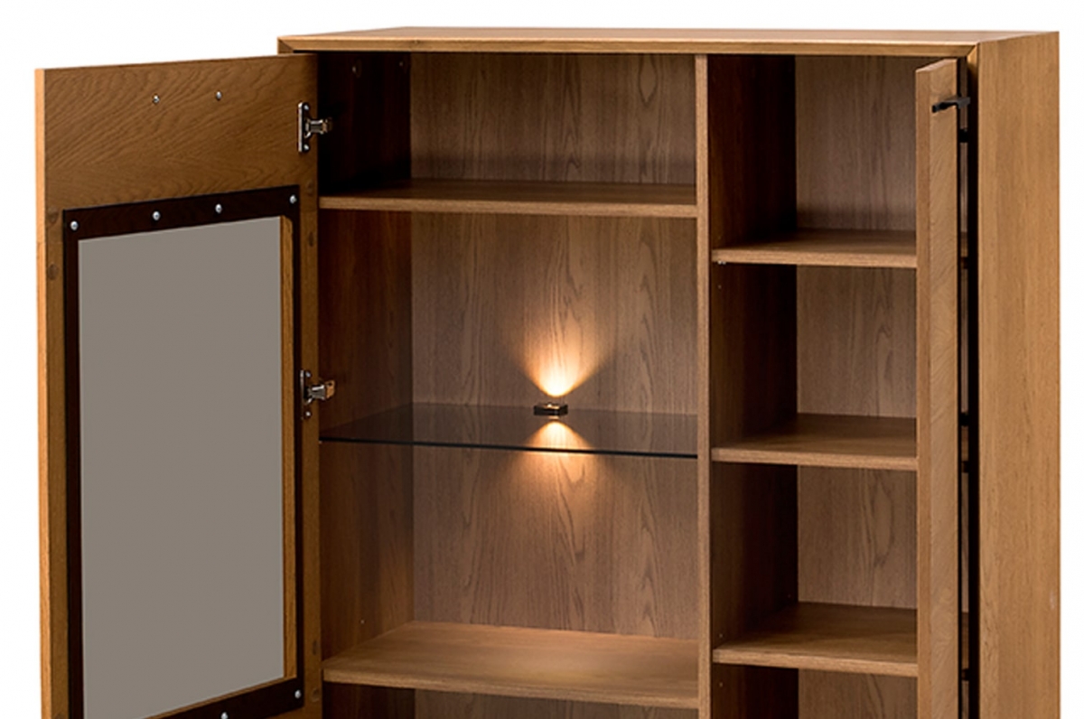 Komoda Lazure 95 cm s presklenými dvierkami - dub rustikálny Komoda Lazure z przeszklonym frontem 95 cm - Dub rustical