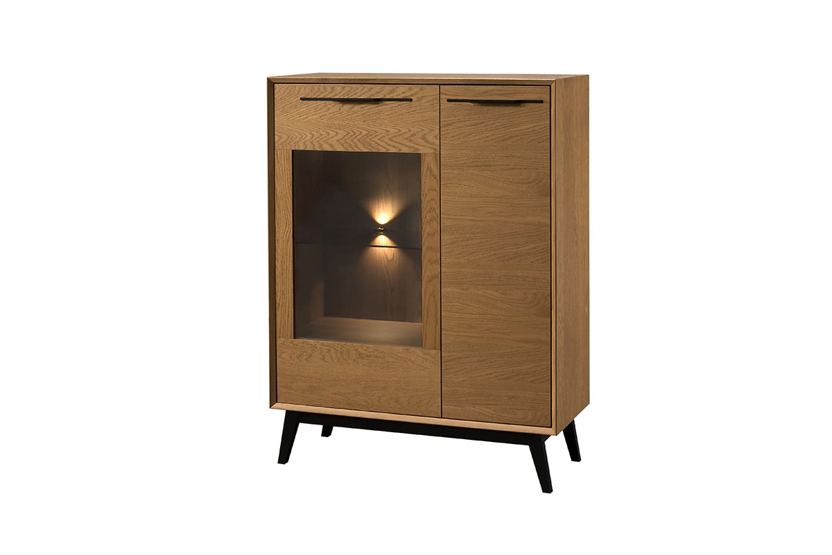 Komoda Lazure 95 cm s presklenými dvierkami - dub rustikálny Komoda Lazure z przeszklonym frontem 95 cm - Dub rustical