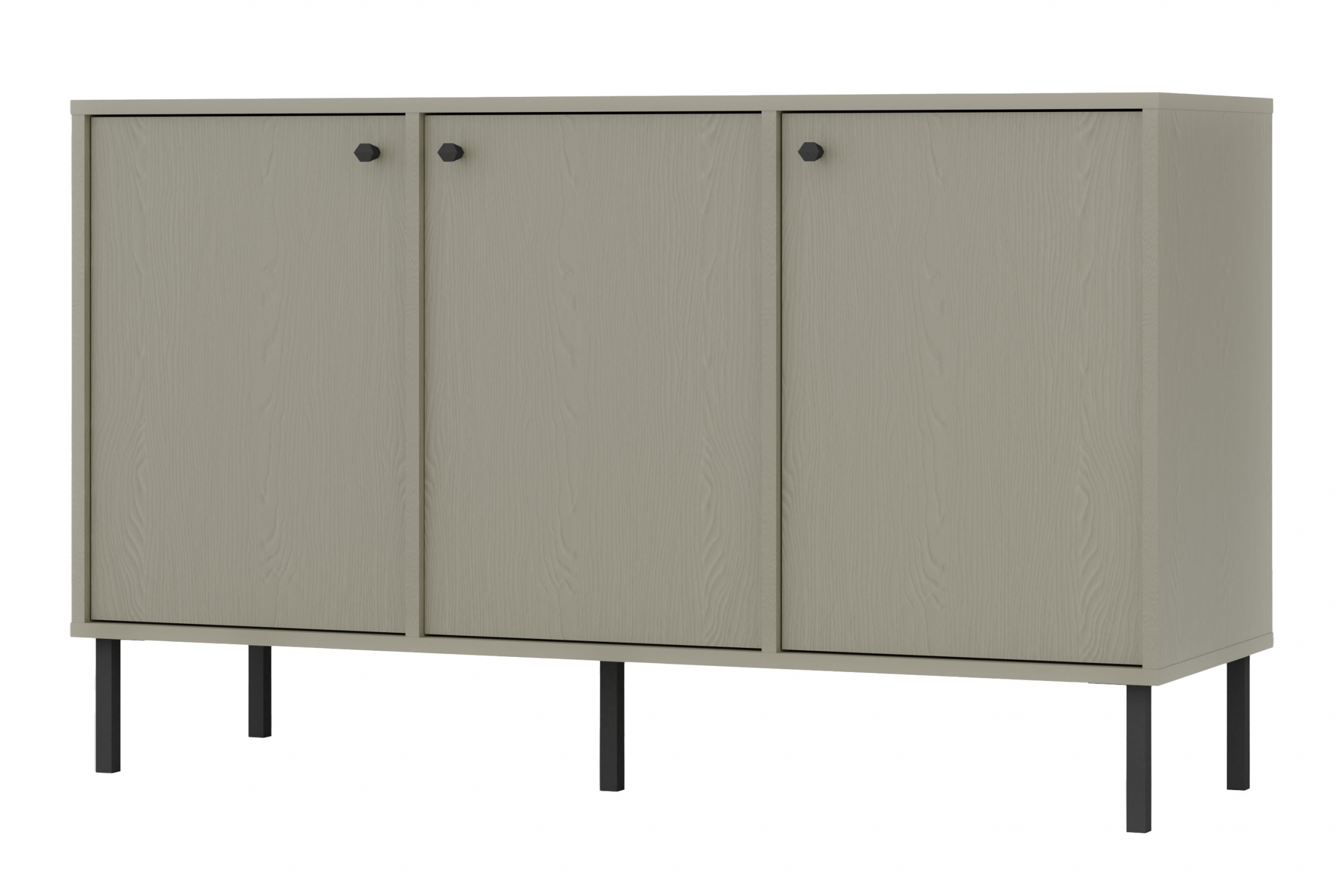 Komoda Lotina II 125 cm 3F - eukalyptus / černé nožky Komoda Lotina II 3F - 125 cm - eukaliptus / černá Nohy