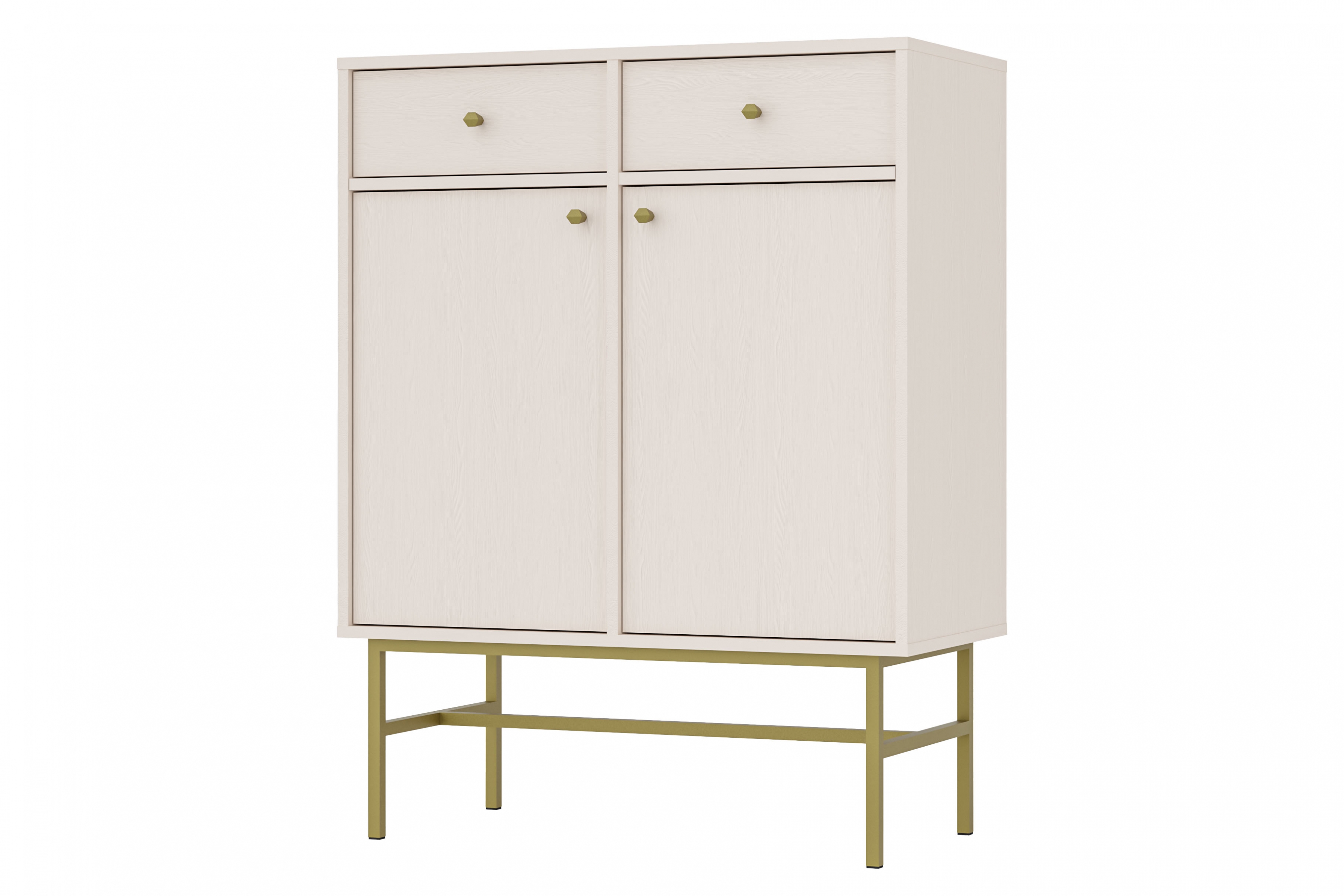 Komoda Lotina III 84 cm 2F2S se zásuvkami - písková béžová / zlaté nožky Komoda Lotina III 2F2S se zásuvkami 84 cm - béžová Pískový / zlaté Nohy