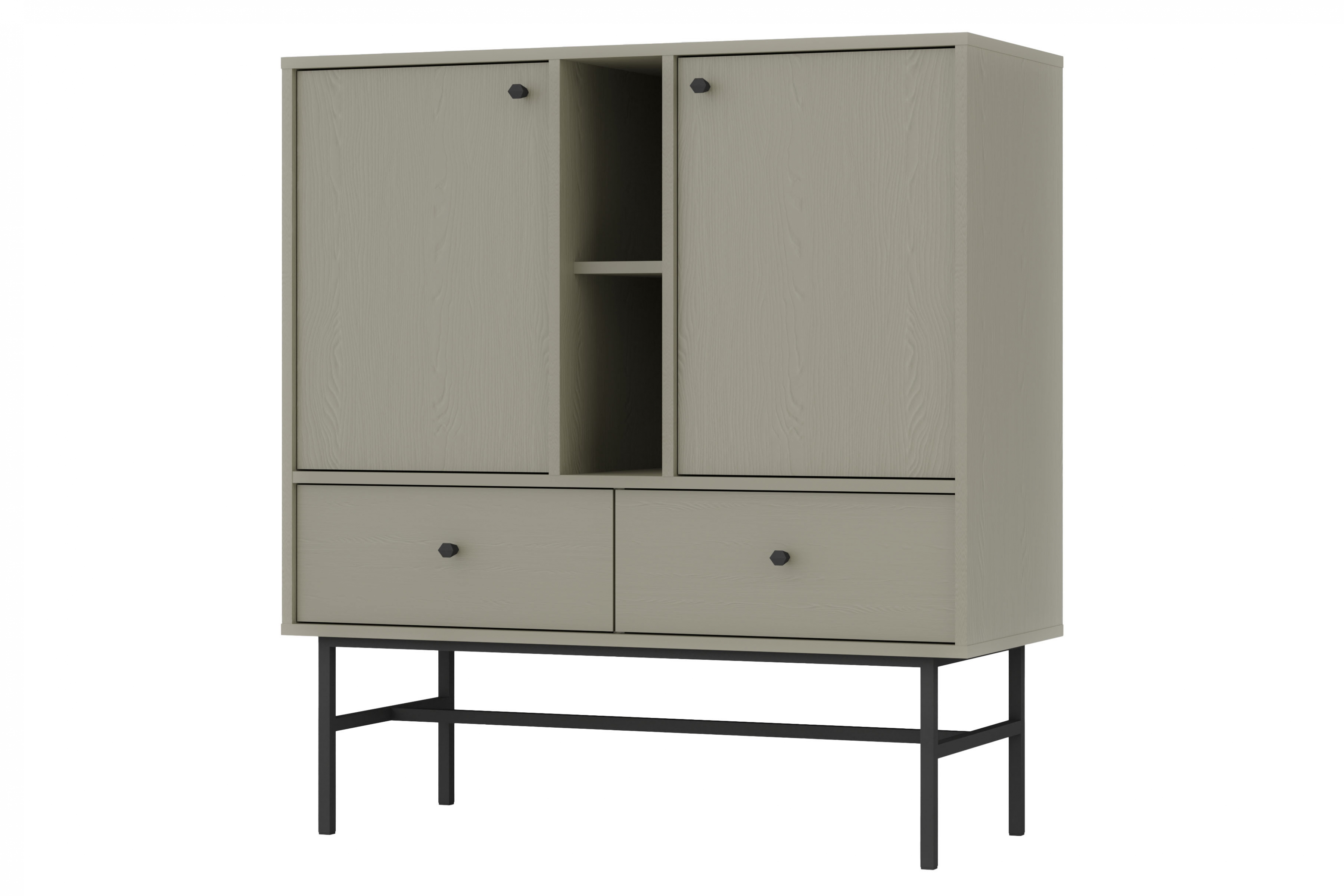 Komoda Lotina III 100 cm 2F3S se zásuvkami - eukalyptus / černé nožky Komoda Lotina III 2F3S se zásuvkami 100 cm - eukaliptus / černá Nohy