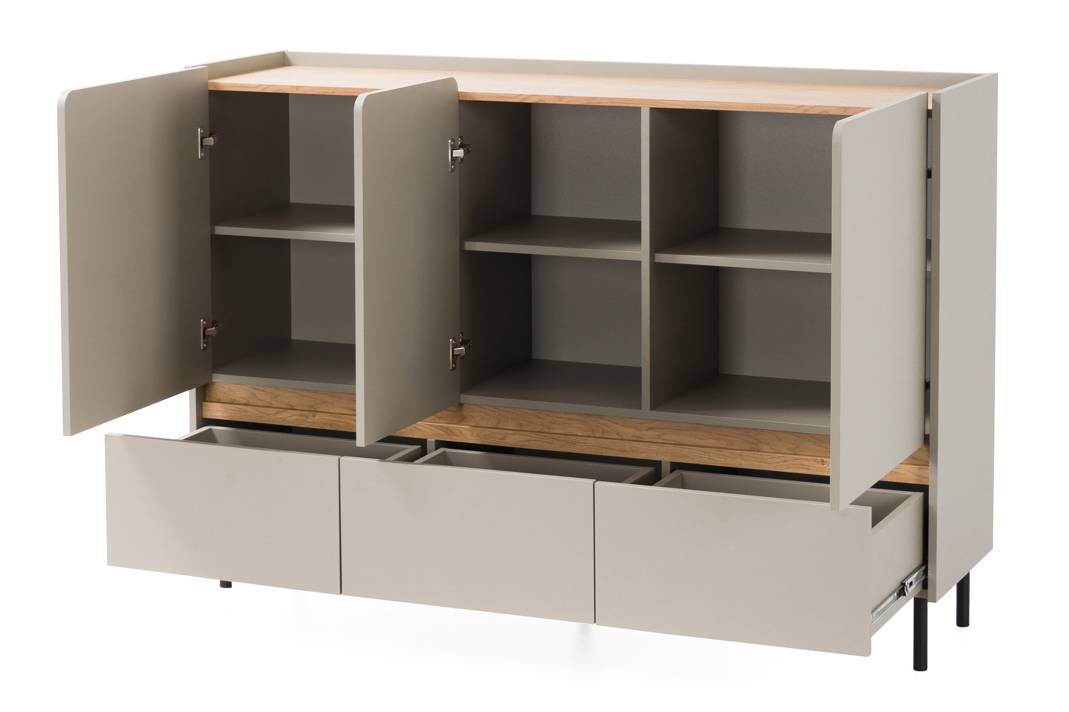 Komoda Luca 150 cm se zásuvkami - bez Pískový / dub olejowany Komoda Luca 7 se zásuvkami 150 cm - bez Pískový / dub olejowany