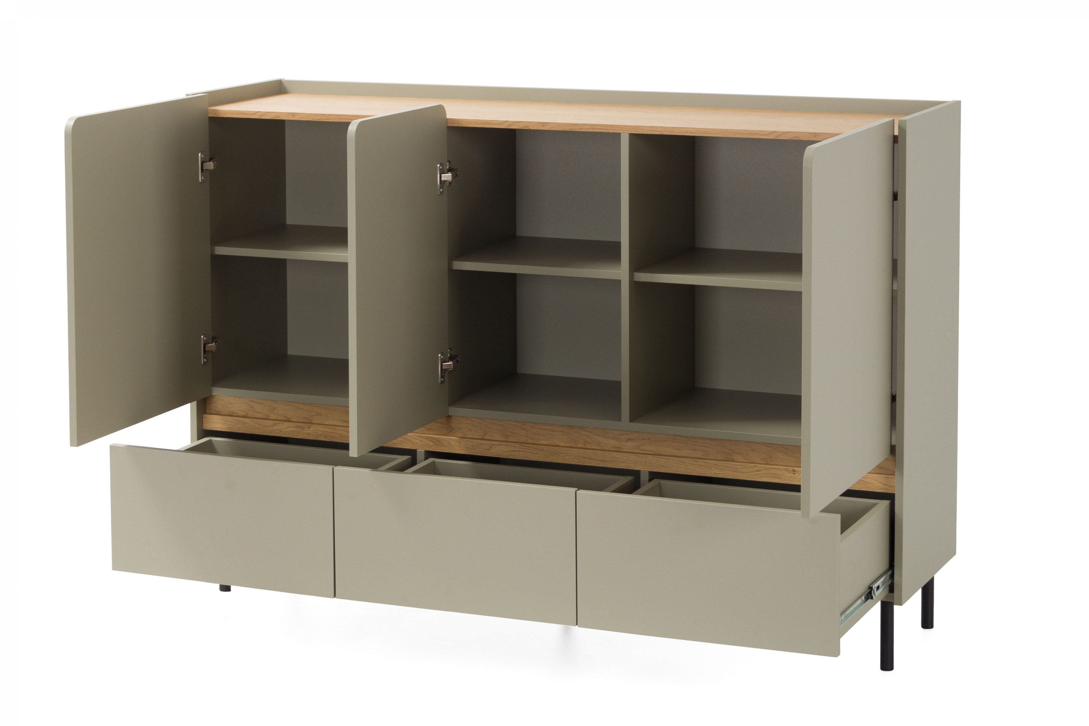 Komoda Luca 150 cm se zásuvkami - eukaliptus / dub baltic dune Komoda Luca 7 se zásuvkami 150 cm - eukaliptus / dub baltic dune