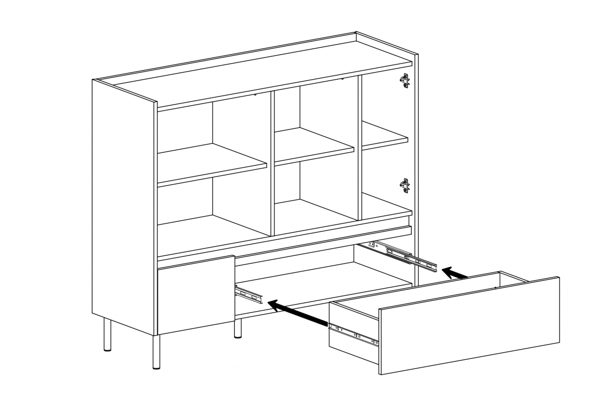 Komoda Luca 120 cm se zásuvkami - eukaliptus / dub baltic dune Komoda Luca 8 se zásuvkami 120 cm - eukaliptus / dub baltic dune