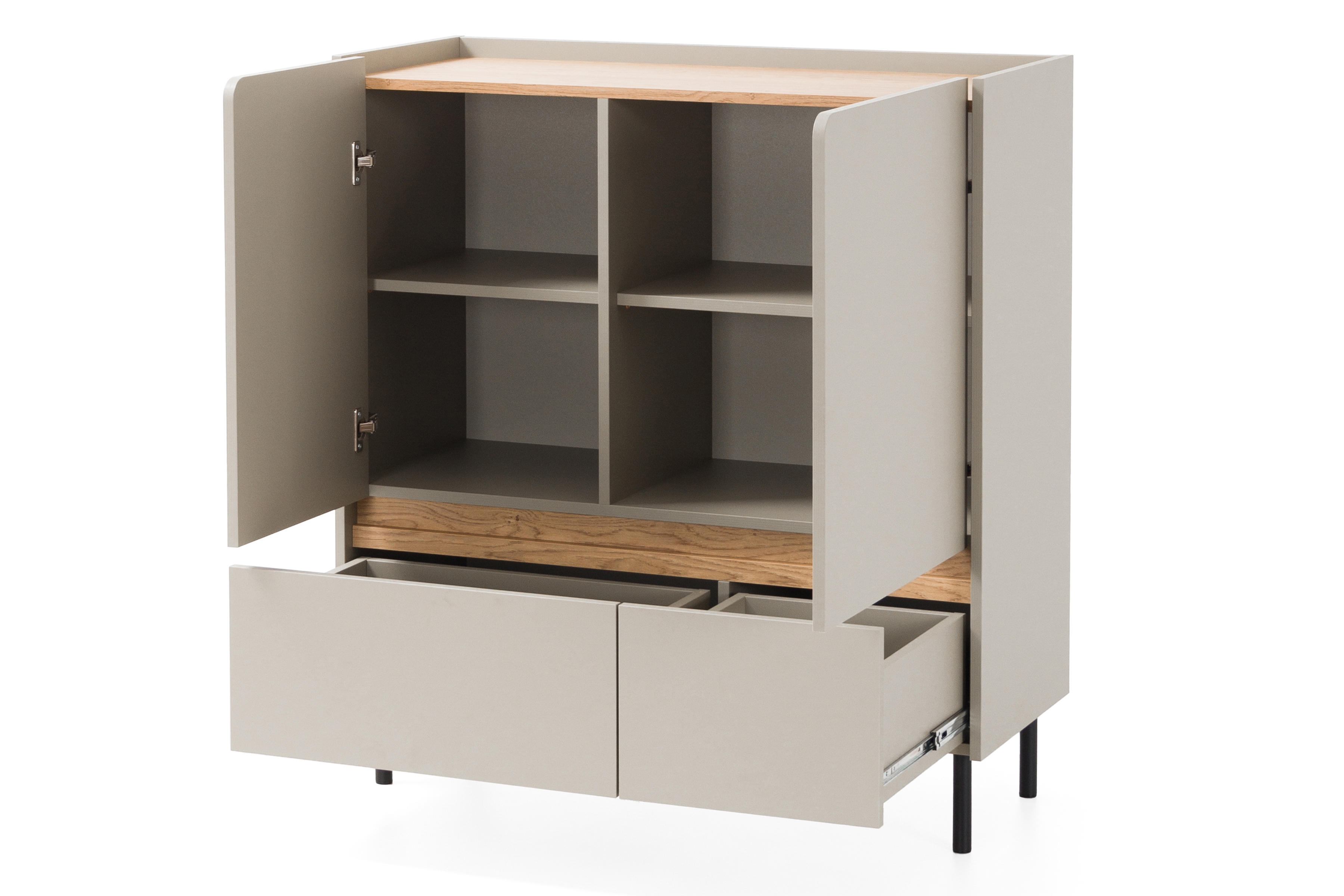 Komoda Luca 95 cm se zásuvkami - bez Pískový / dub olejowany Komoda Luca 9 se zásuvkami 95 cm - bez Pískový / dub olejowany