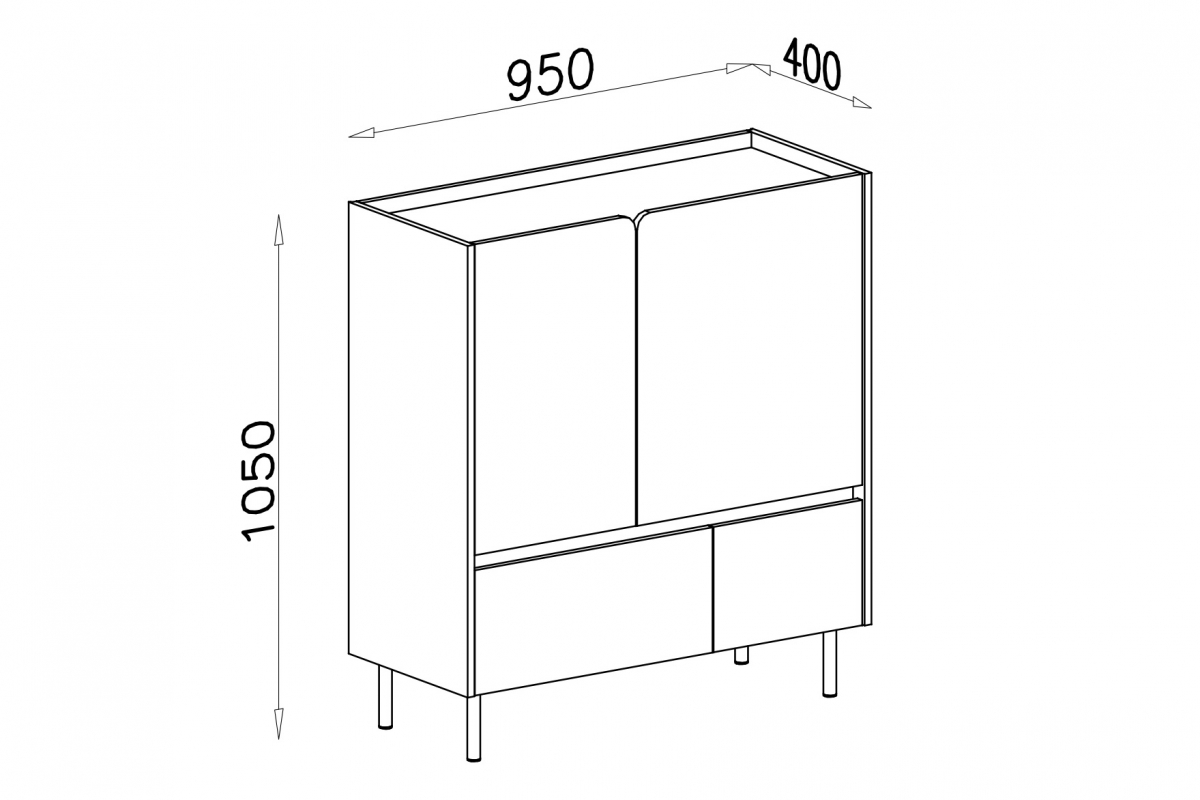 Komoda Luca 95 cm se zásuvkami - eukaliptus / dub baltic dune Komoda Luca 9 se zásuvkami 95 cm - eukaliptus / dub baltic dune