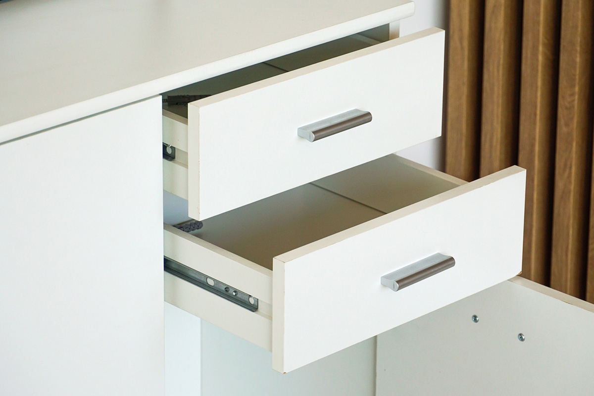 Komoda Luck I 106 cm - bílá Bílá Komoda