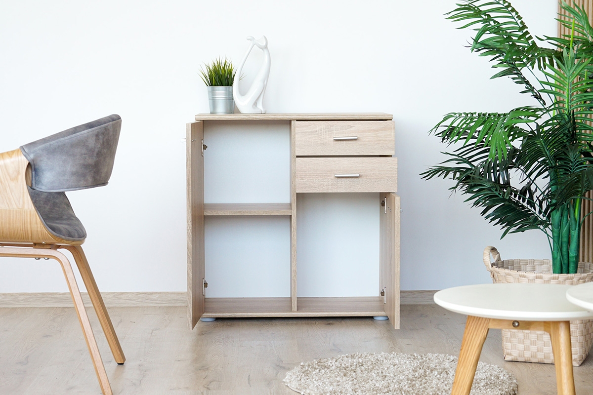 Komoda s dvoma zásuvkami Luck II - dub sonoma Komoda do predsienie