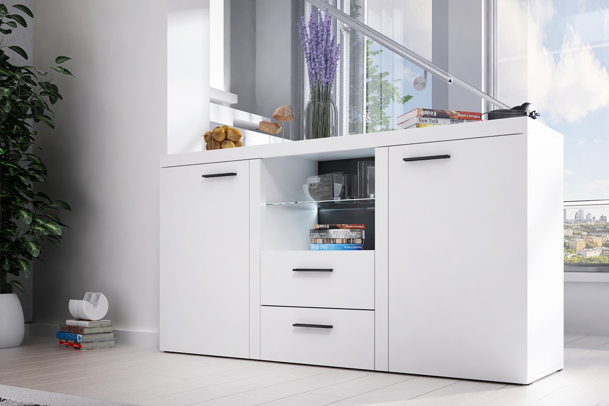 Komoda Luiza 2F 2S - biely mat - 157 cm Komoda Luiza 2F 2S - biely mat