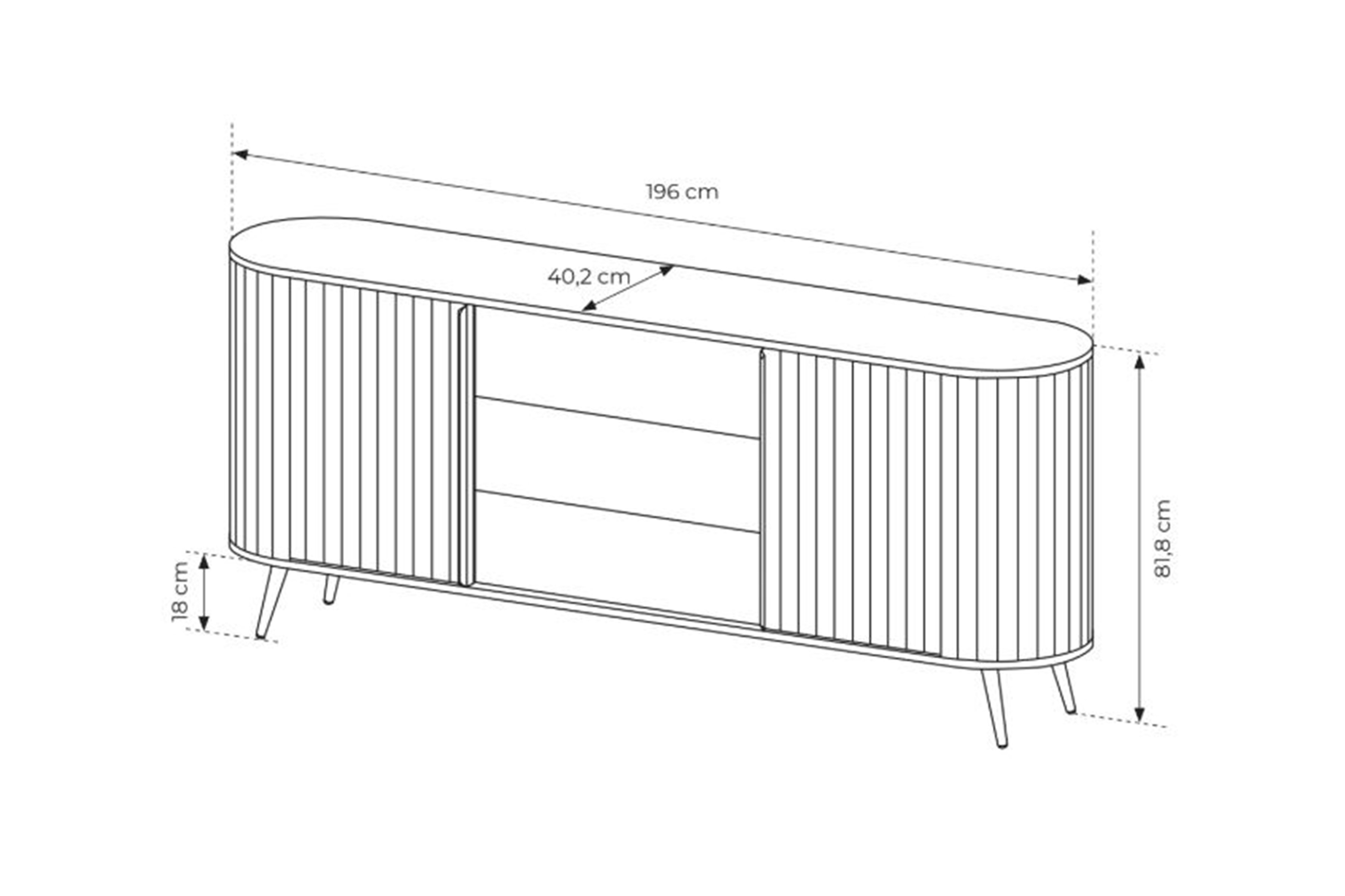 Komoda Luvio 196 cm so zásuvkami - dub cremona Komoda Luvio 196 cm so zásuvkami - Dub cremona