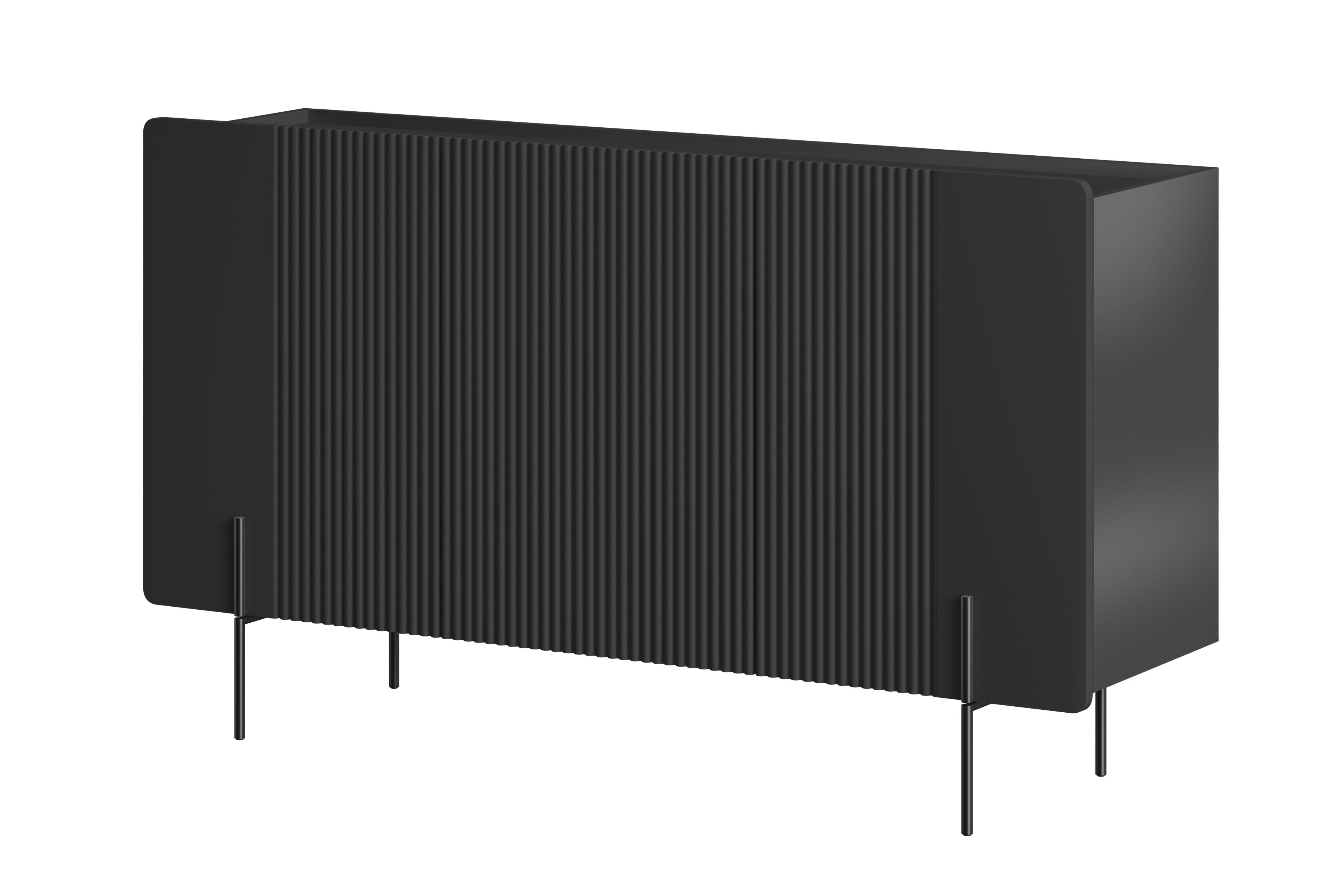 Komoda Malmi 150 cm - černý mat / černé nožky Komoda Malmi 150 cm - černá mat / černá nozki