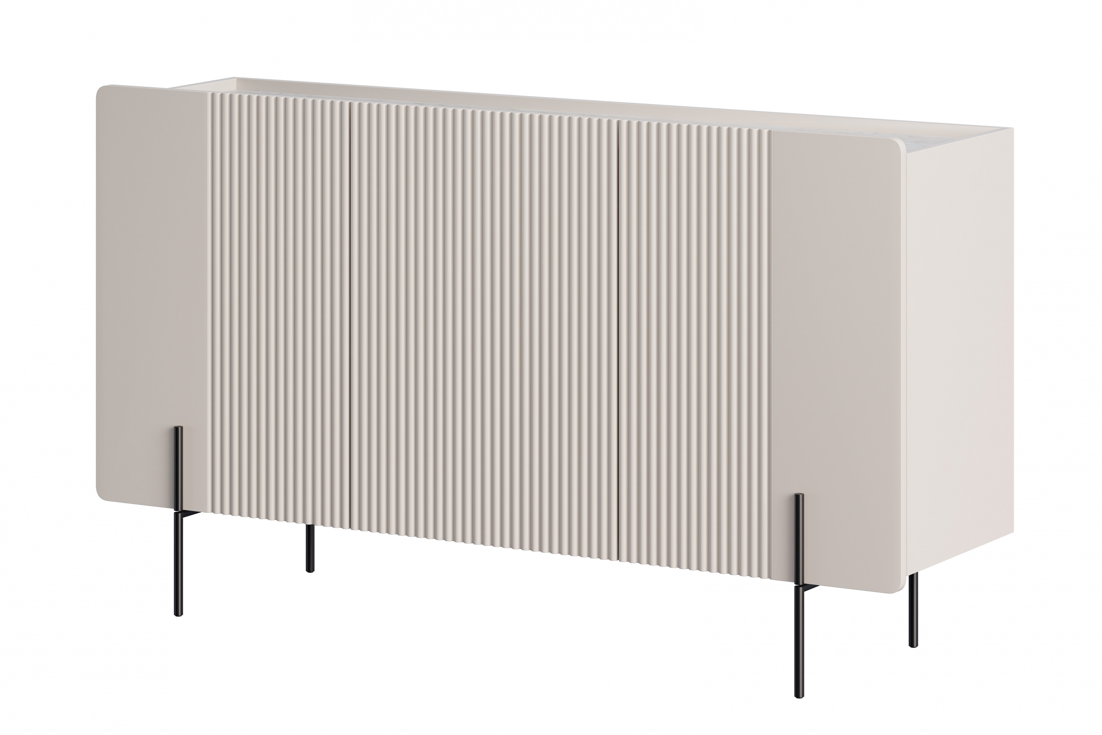 Komoda Malmi 150 cm - kašmírová / crema bianca / čierna Komoda Malmi 150 cm - kašmír / crema bianca / čierny nozki