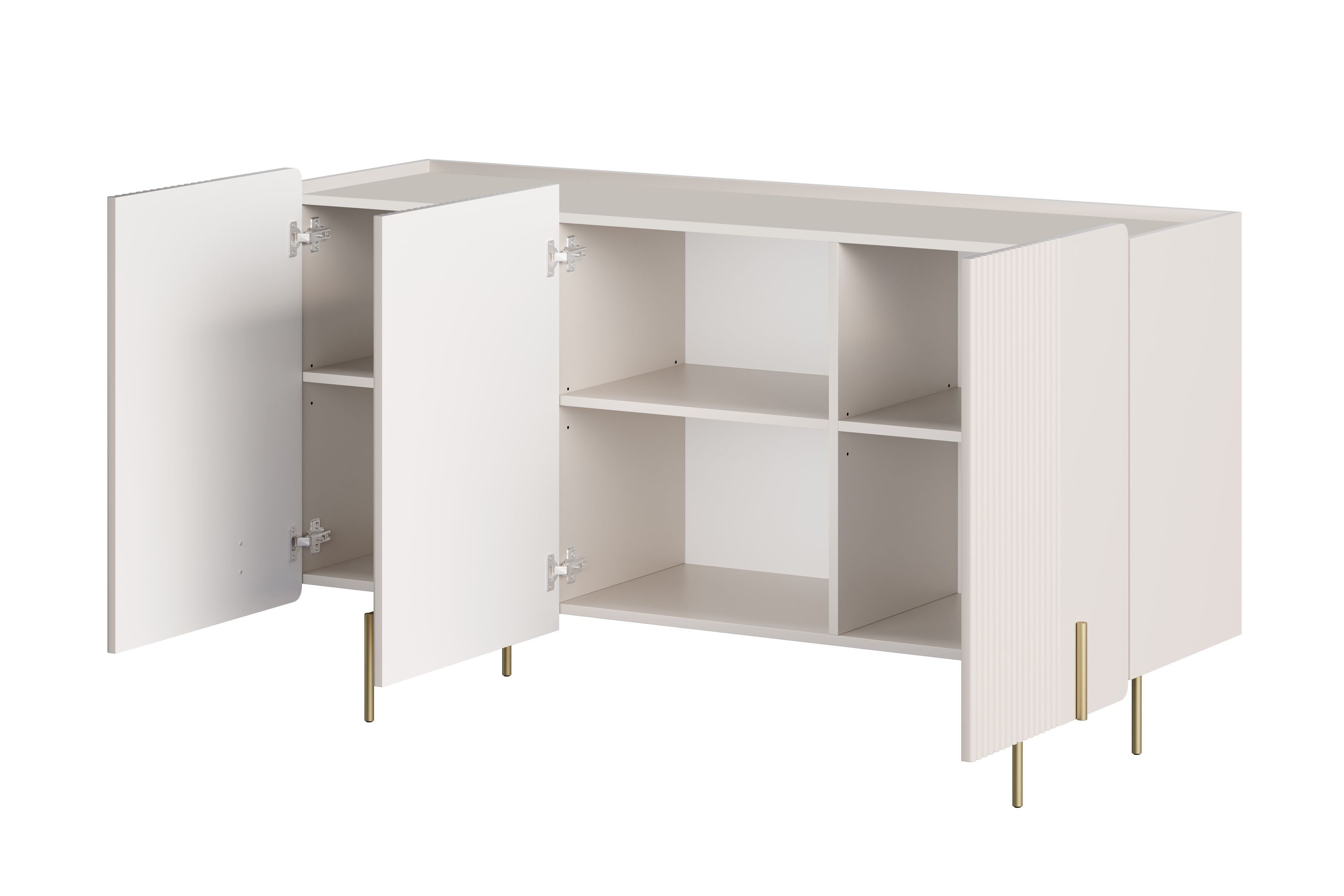 Komoda Malmi 150 cm - kašmírová / zlaté nožky Komoda Malmi 150 cm - kašmír / zlote nozki