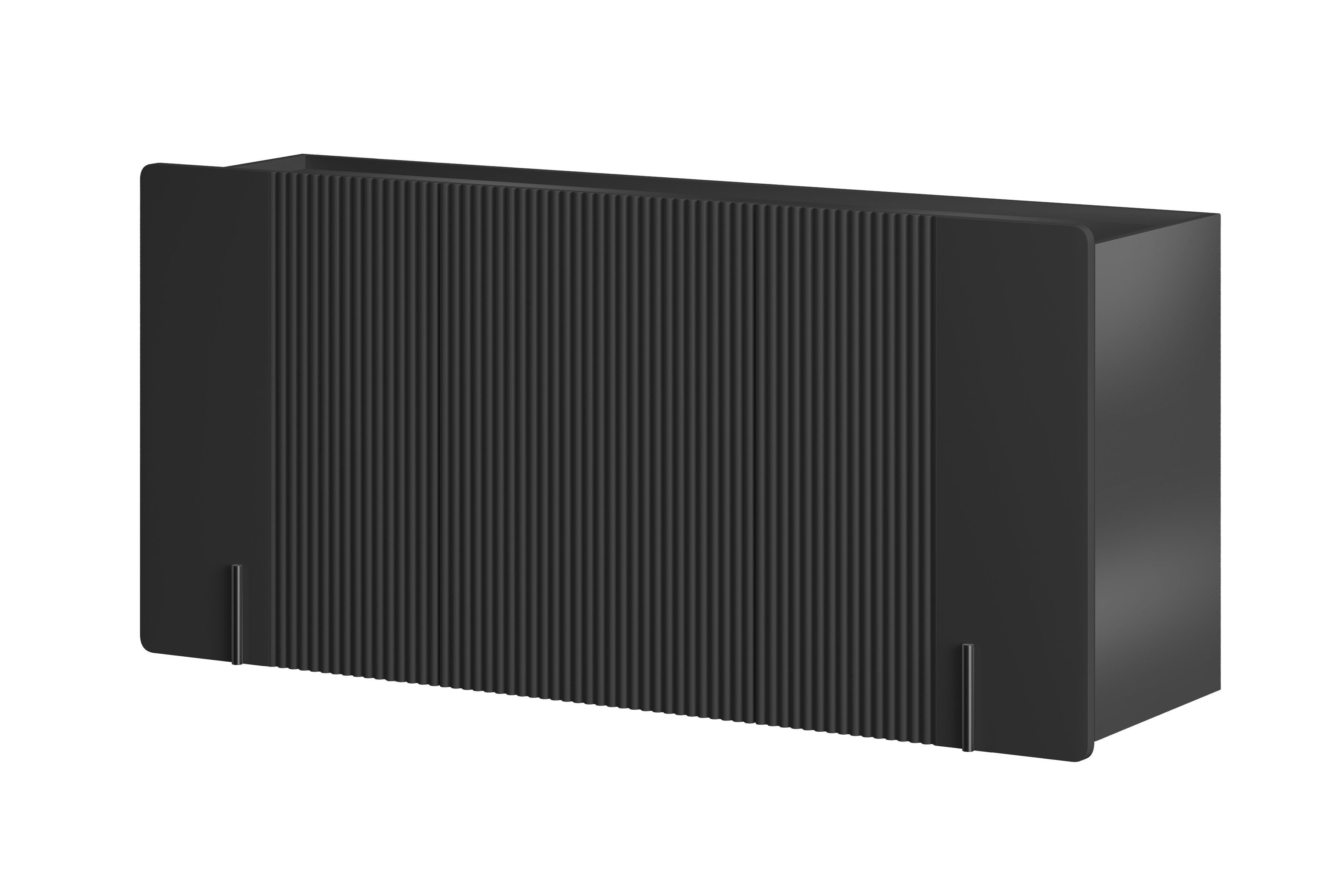 Závěsná komoda Malmi 150 cm - černý mat / černá Komoda Malmi 150 cm závěsná - černá mat / černá