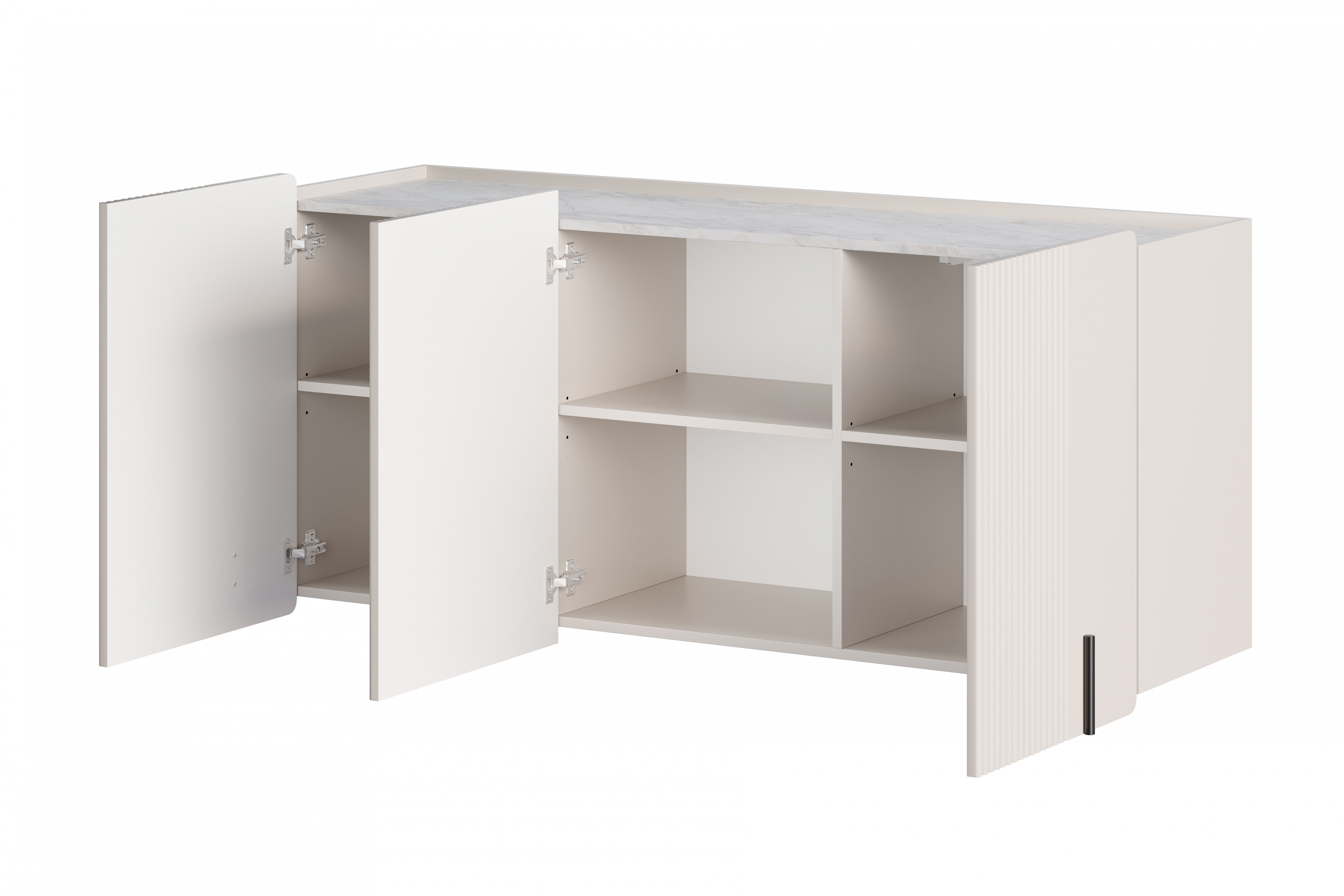 Závesná komoda Malmi 150 cm - kašmírová / crema bianca / čierna Komoda Malmi 150 cm závesná - kašmír / crema bianca / Čierny