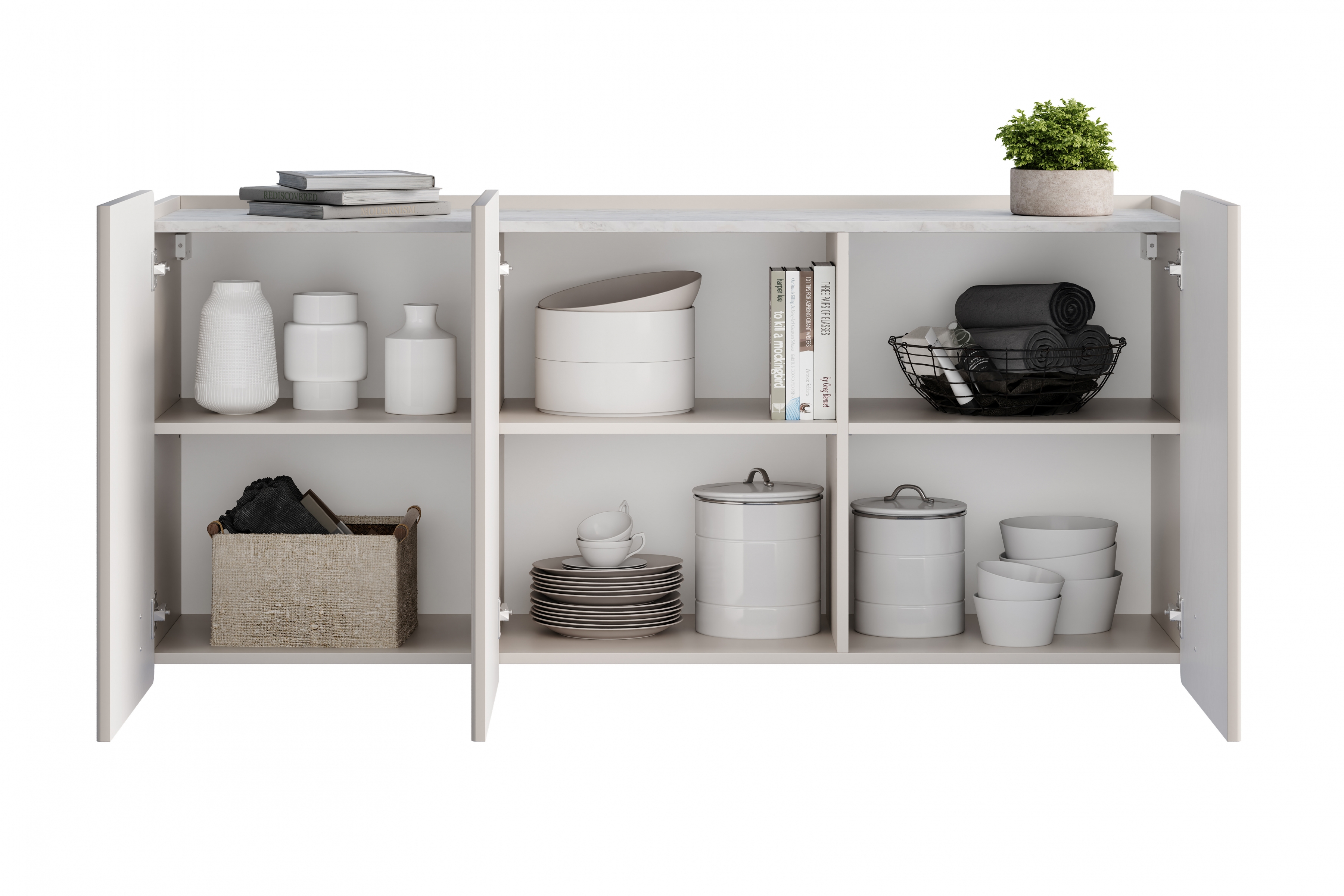 Závesná komoda Malmi 150 cm - kašmírová / crema bianca / zlatá Komoda Malmi 150 cm závesná - kašmír / crema bianca / zlaté