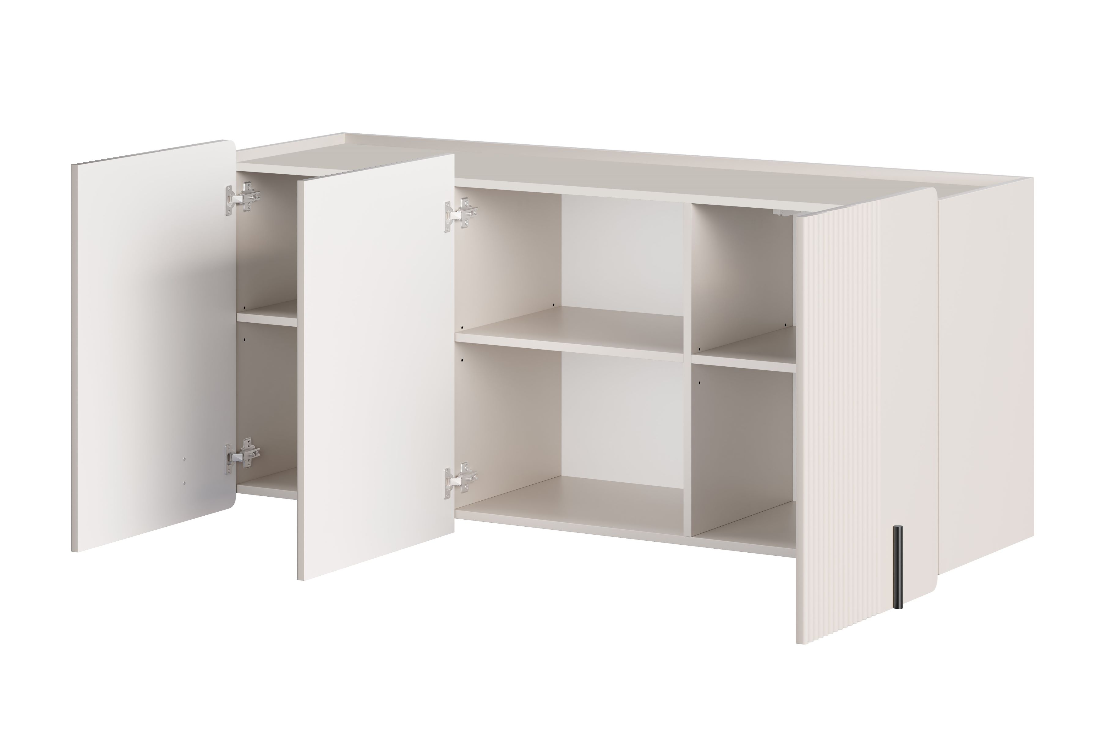 Závěsná komoda Malmi 150 cm - kašmírová / černá Komoda Malmi 150 cm závěsná - kašmír / černá