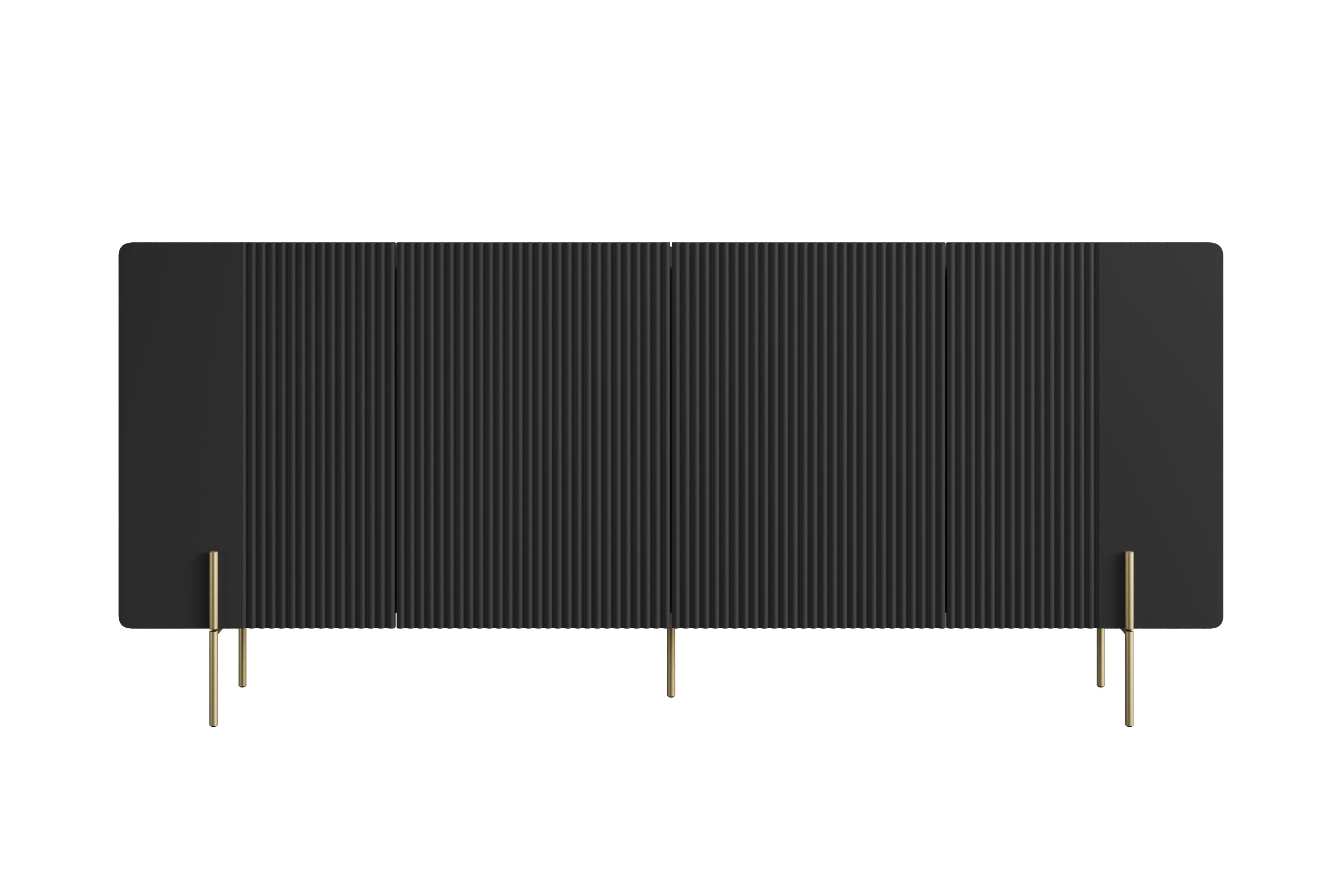 Komoda Malmi 200 cm - černý mat / zlaté nožky Komoda Malmi 200 cm - černá mat / zlote nozki