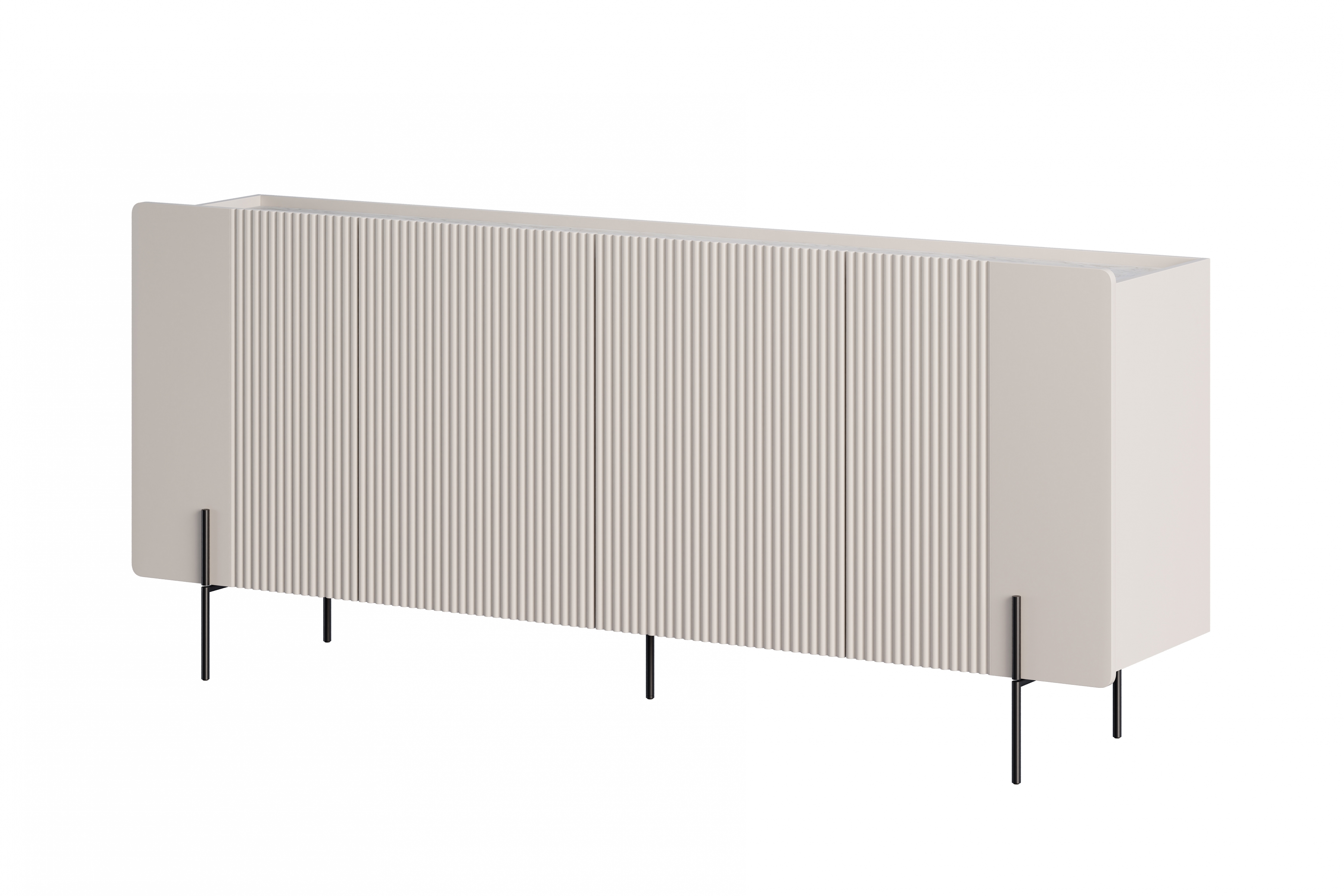 Komoda Malmi 200 cm - kašmírová / crema bianca / čierna Komoda Malmi 200 cm - kašmír / crema bianca / čierny nozki