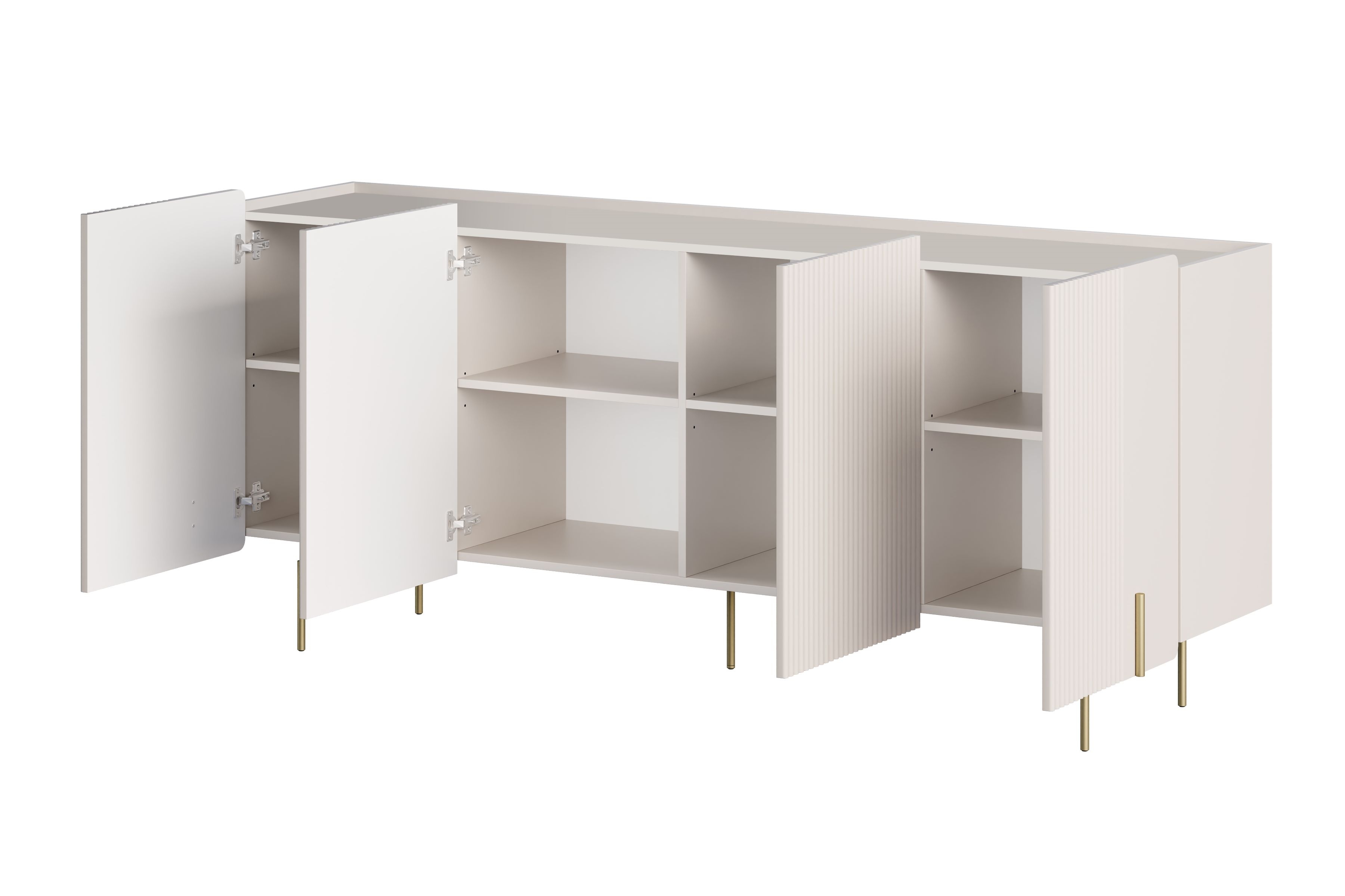 Komoda Malmi 200 cm - kašmírová / zlaté nožky Komoda Malmi 200 cm - kašmír / zlote nozki