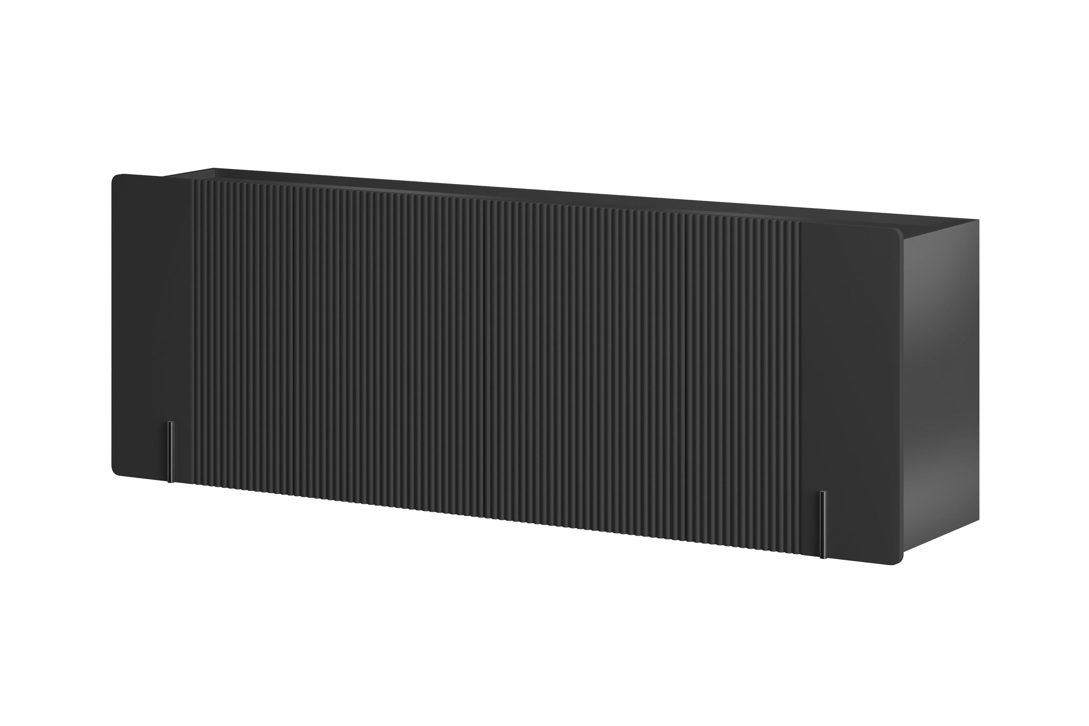 Závěsná komoda Malmi 200 cm - černý mat / černá Komoda Malmi 200 cm závěsná - černá mat / černá