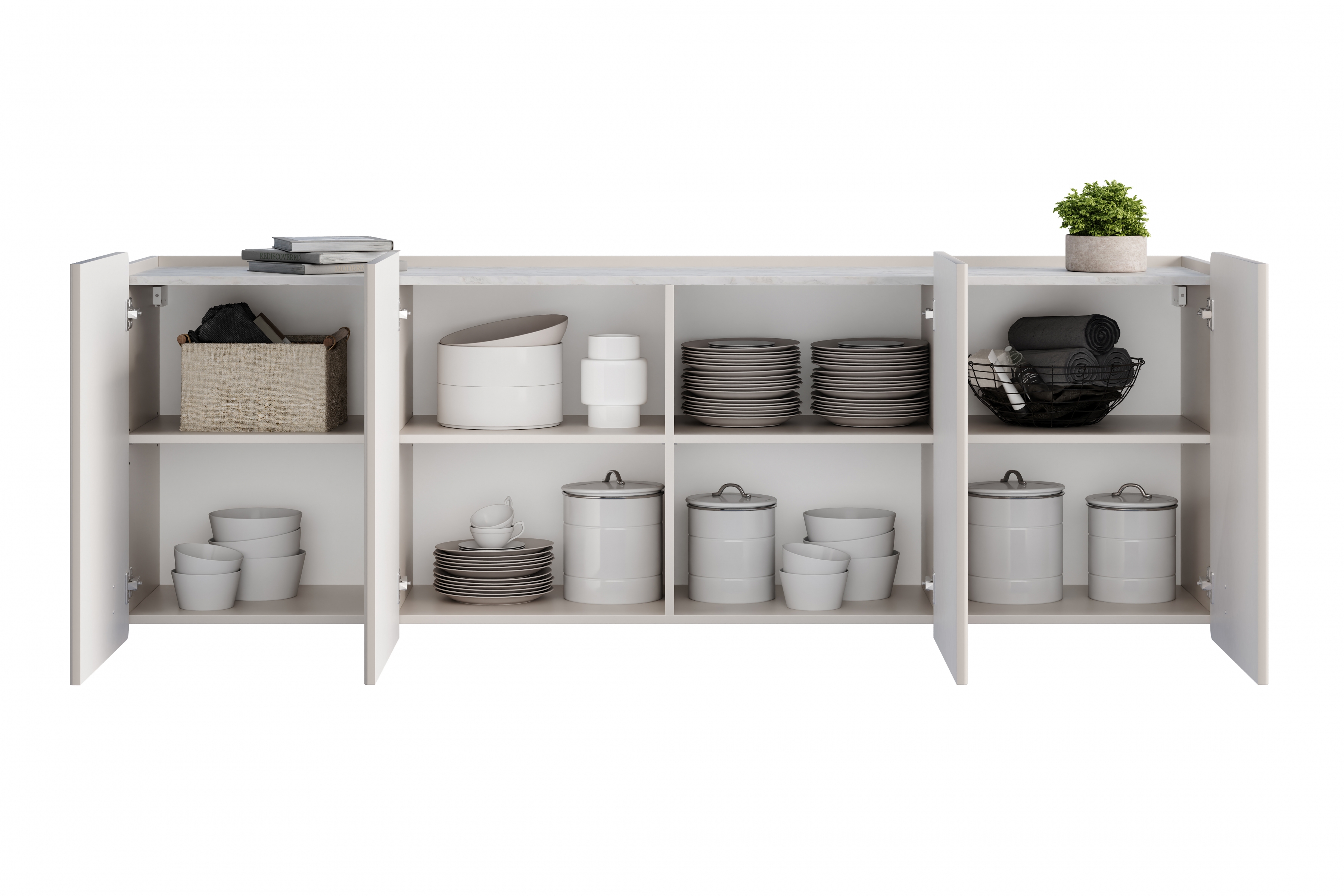 Závesná komoda Malmi 200 cm - kašmírová / crema bianca / zlatá Komoda Malmi 200 cm závesná - kašmír / crema bianca / zlaté