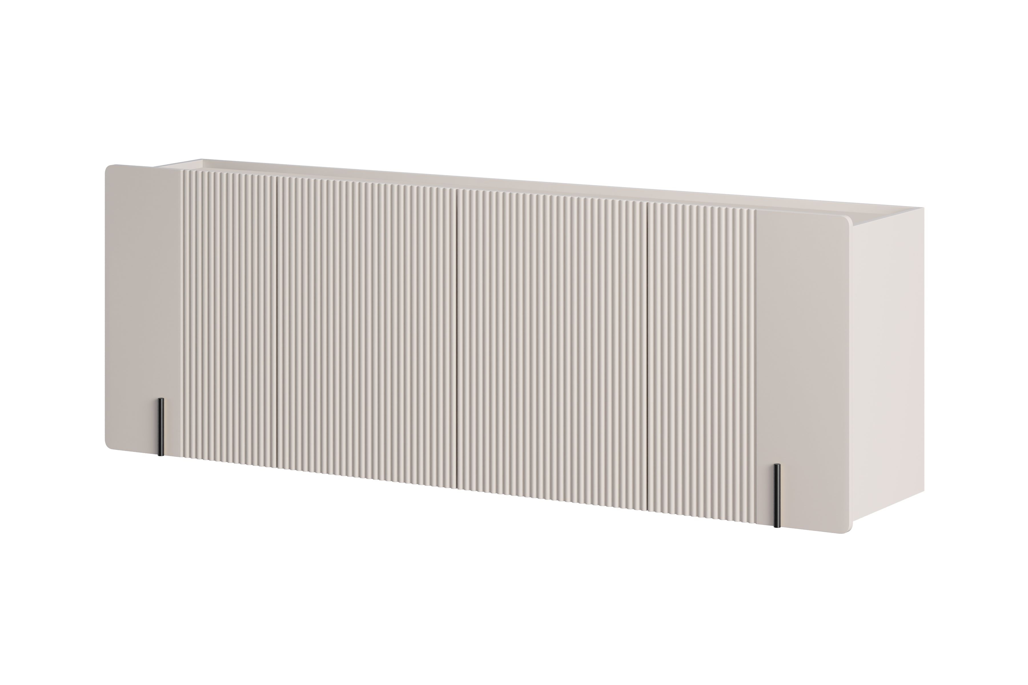 Závěsná komoda Malmi 200 cm - kašmírová / černá Komoda Malmi 200 cm závěsná - kašmír / černá