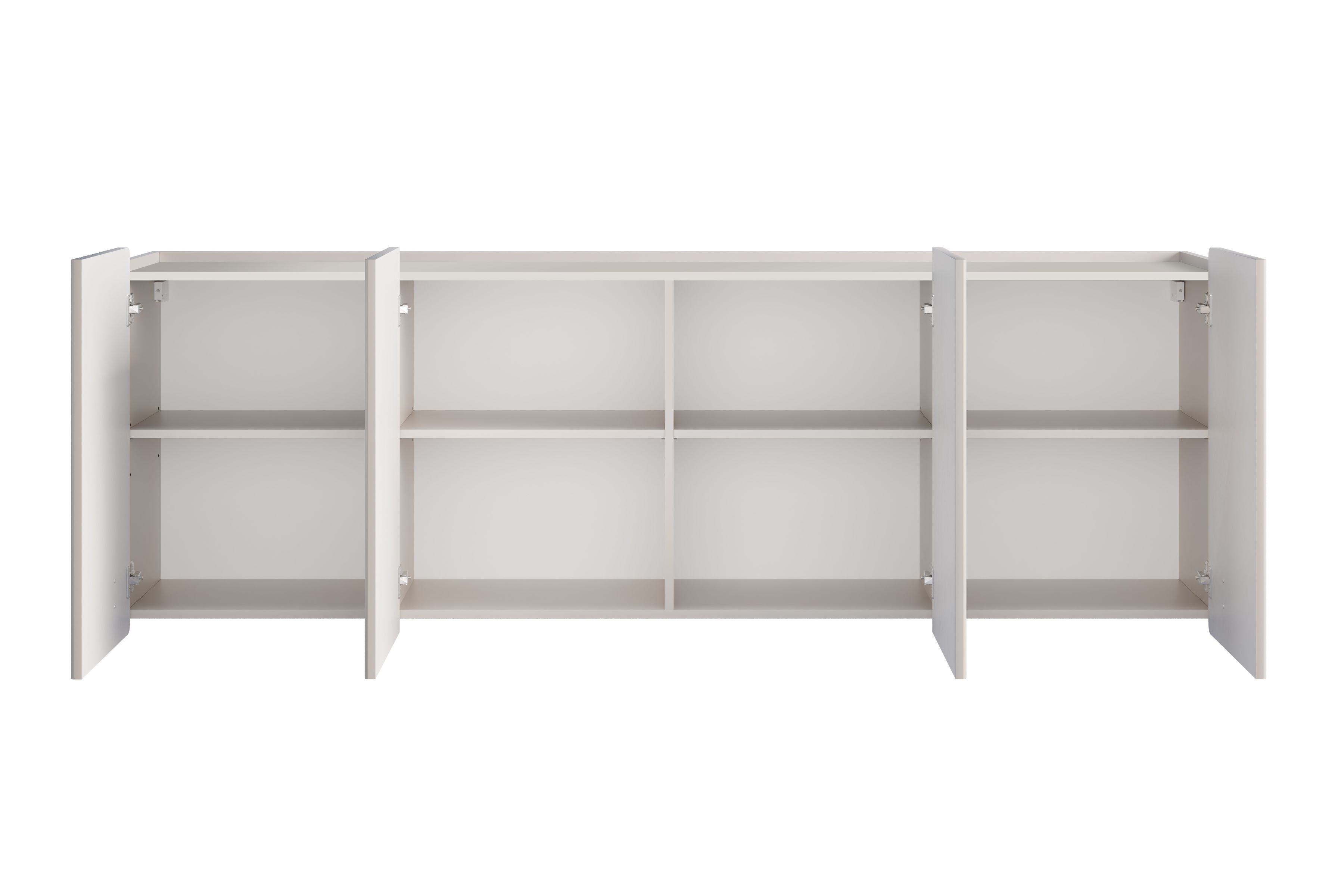 Závěsná komoda Malmi 200 cm - kašmírová / černá Komoda Malmi 200 cm závěsná - kašmír / černá