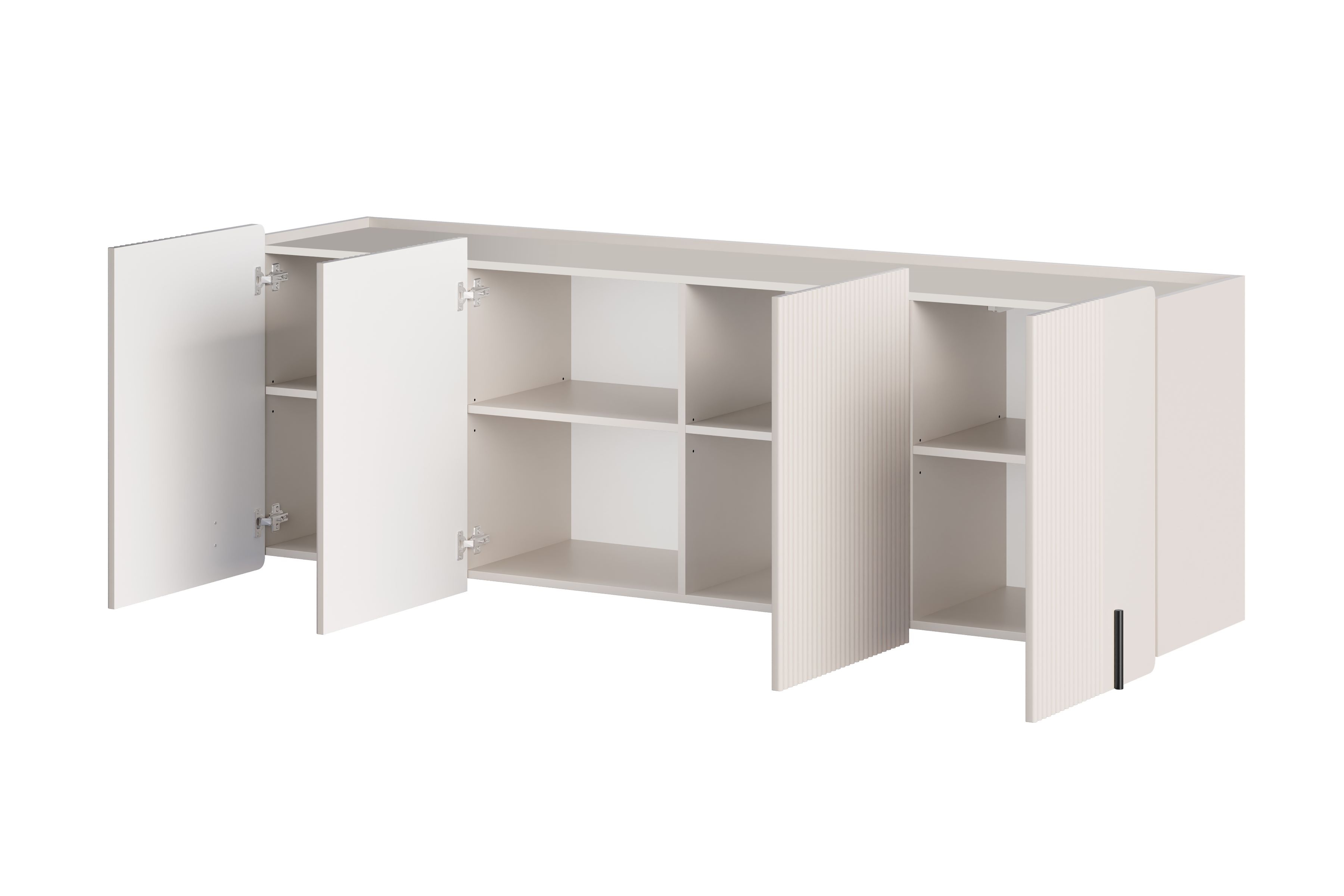 Závěsná komoda Malmi 200 cm - kašmírová / černá Komoda Malmi 200 cm závěsná - kašmír / černá