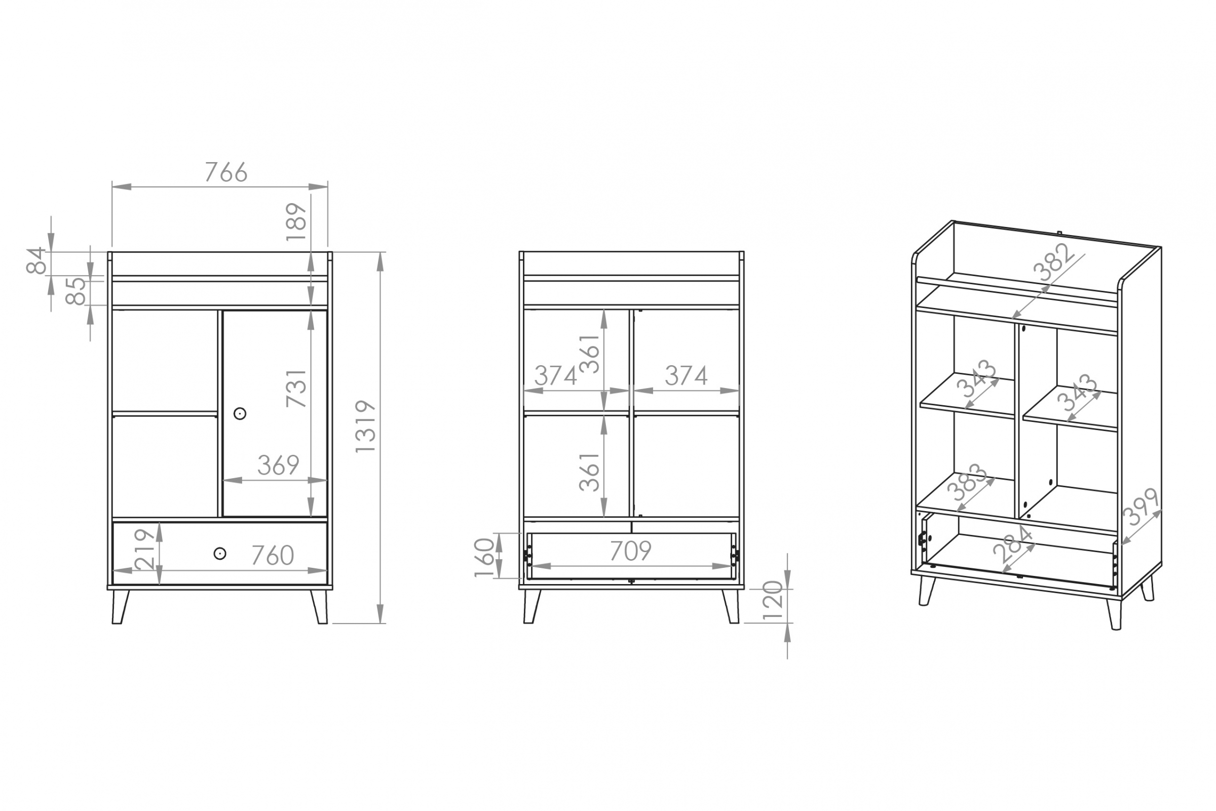 Dětská komoda Marla se zásuvkou 80 cm - pouštní písek / šedá pallad Komoda Marla 80 cm z szuflada - piasek pustyni / šedá pallad