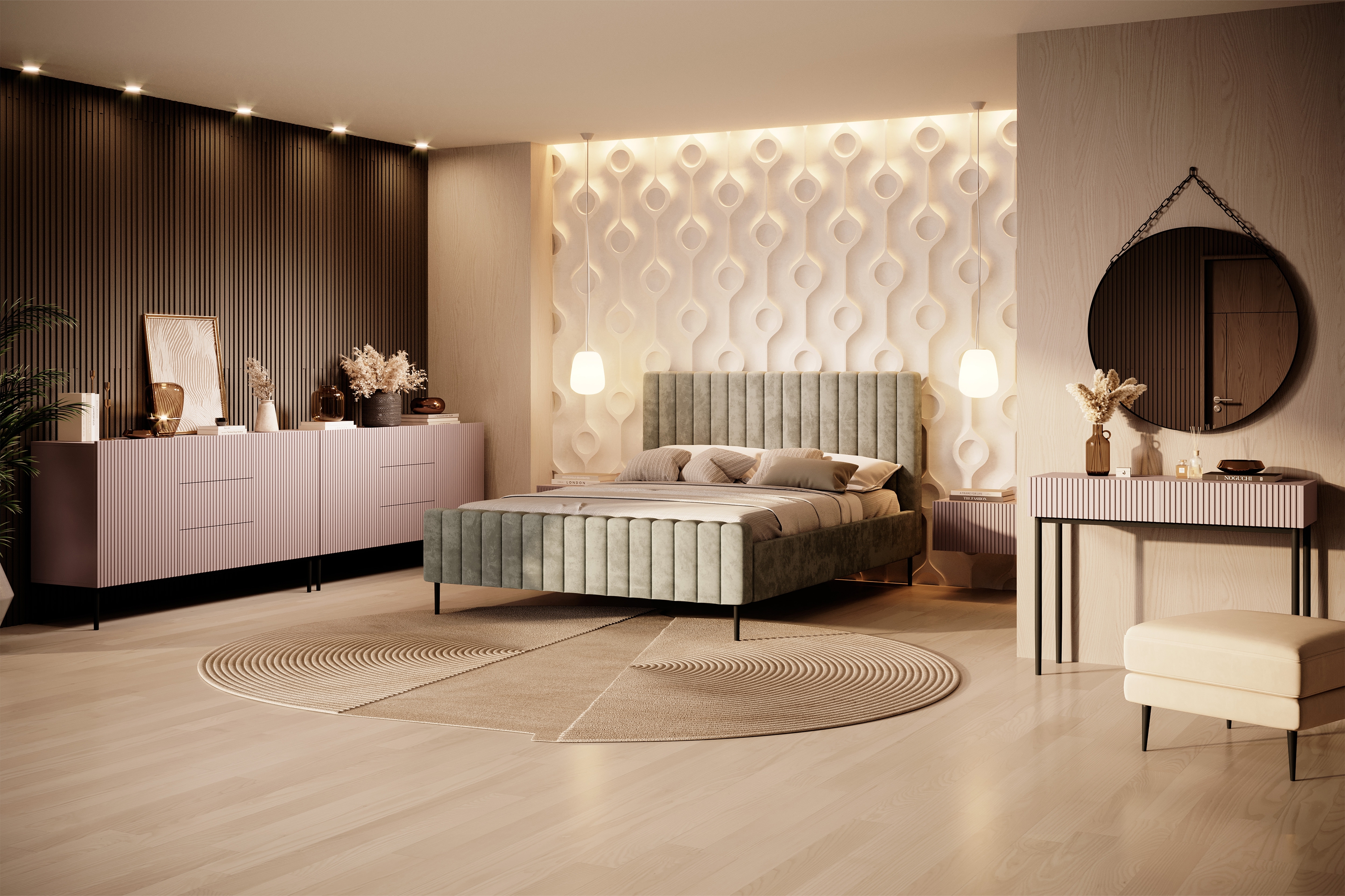 Komoda Nicole 150 cm se zásuvkami a policemi - antická růžová / černé nožky Komoda Nicole 150 cm se zásuvkami i metalowymi nogami - antický Růžová / černá nozki